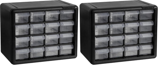 Akro-Mils 16-Drawer Plastic Storage Cabinet | 10-1/2 x 6-1/2 x 8-1/2 Inch | Black | Model 10116 | Garage Organization