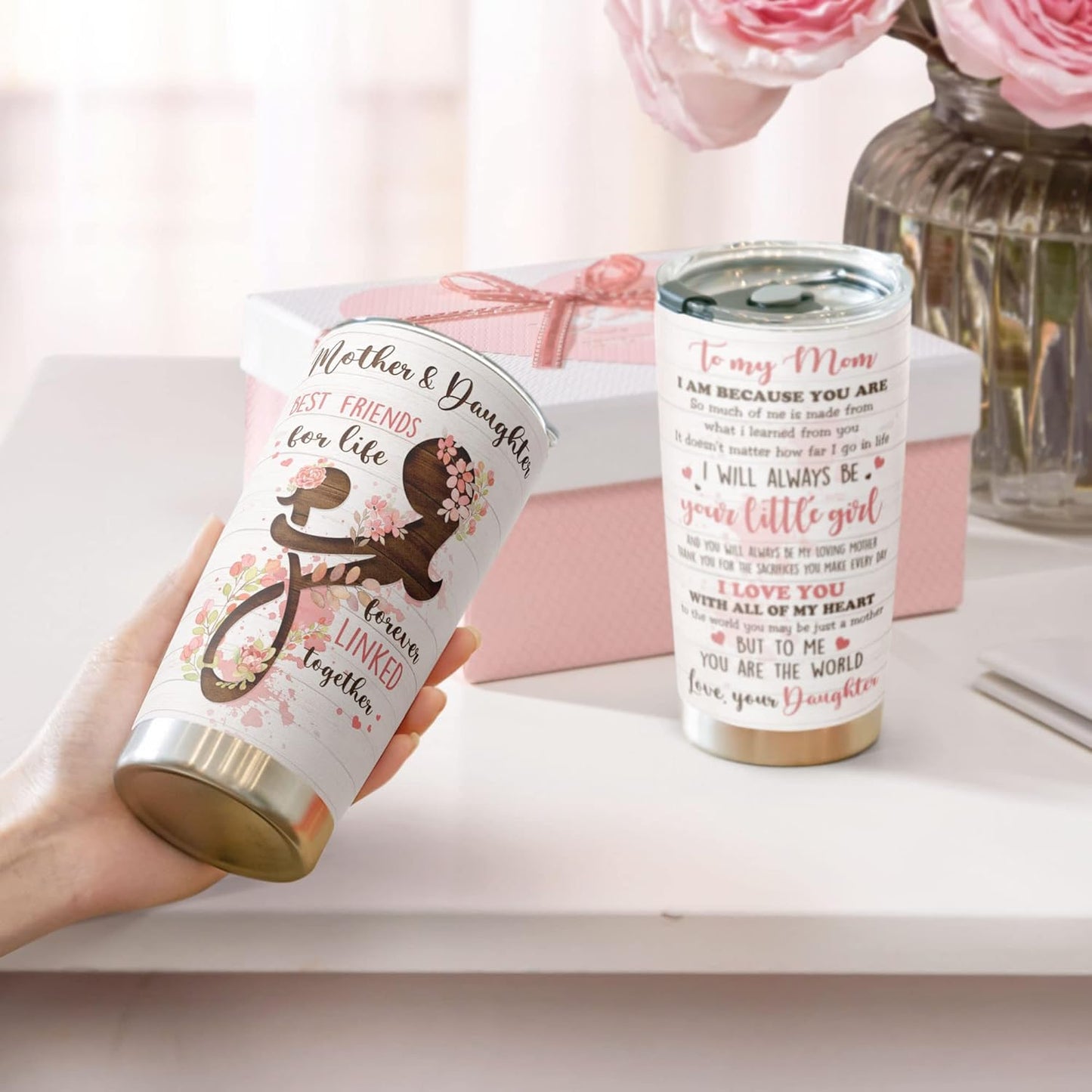 Macorner Mothers Day, Birthday Gifts for Mom Nana From Daughter - Gifts For Grandma - Stainless Steel Tumbler 20oz