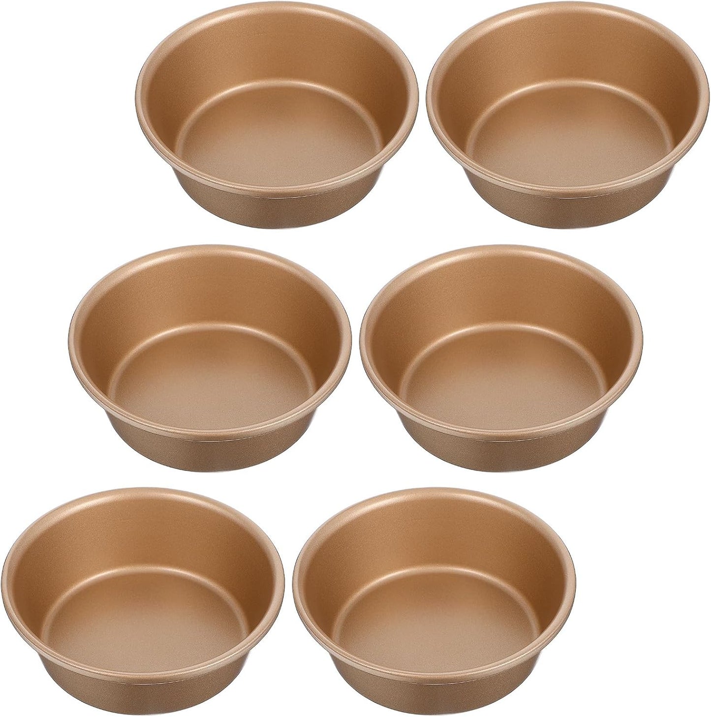 6PCS Air Fryer Jumbo Muffin Cupcake Pans, Mini Pie Pan, 4 Inch Hamburger Bun Mold, Non-Stick Air Fryer Egg Baking Pan Individual Mini Cake Pans for Baking