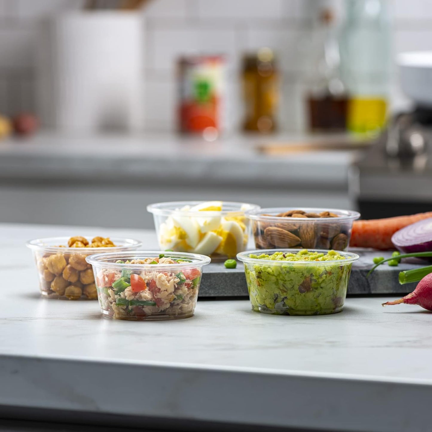 3.25 oz - 200 Cups Clear Disposable Plastic Portion Cups No Lids, Small Containers For Portion Controll, Jello Shots, Meal Prep, Sauce Cups, Slime, Condiments, Medicine, Dressings,