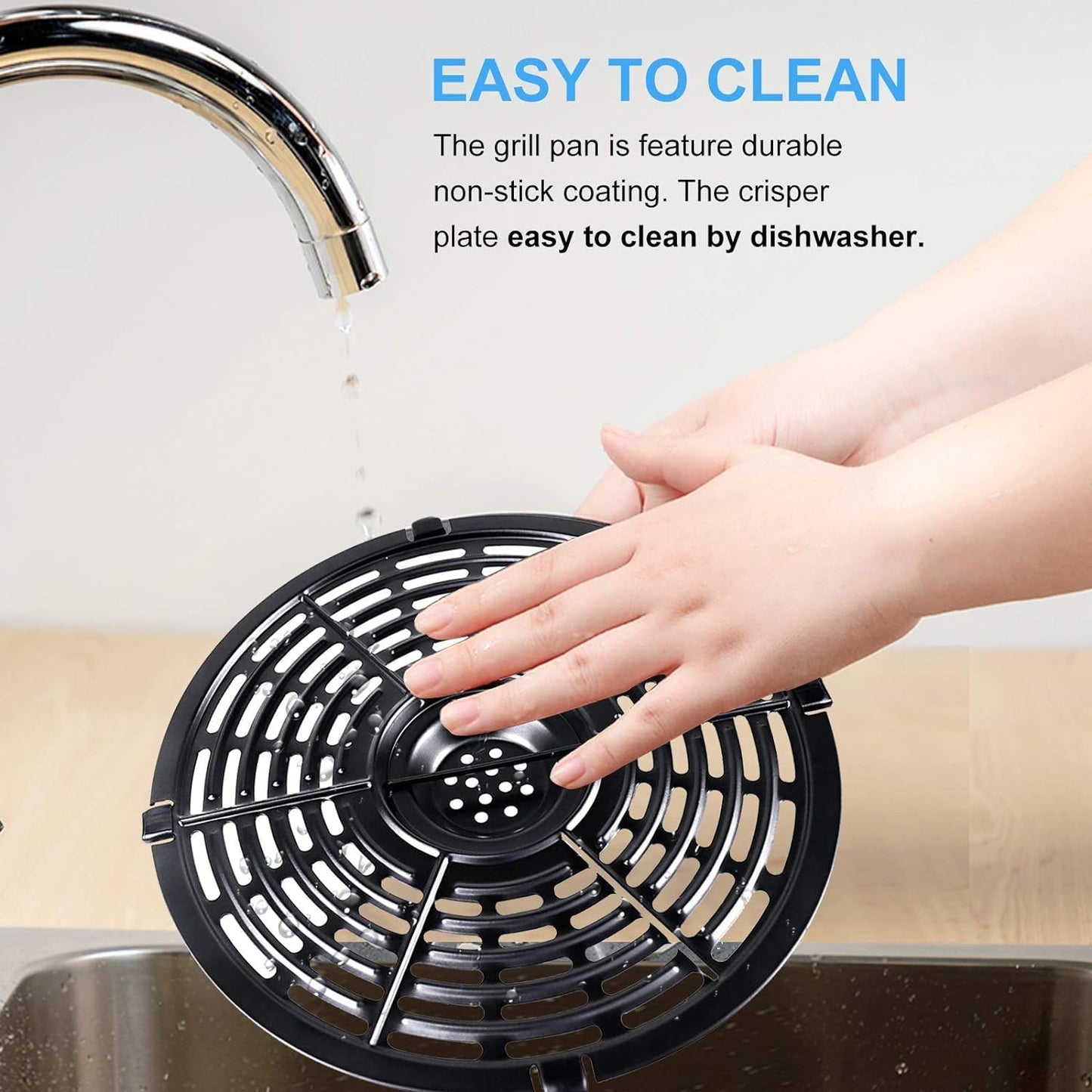 Air Fryer Crisper Plate for Ninja 6.5QT OL501/OL500 Foodi Pressure Cooker & Air Fryers, Premium Nonstick Air Fryer Rack Grill Plate Pan Insert Grate Shelf Grid for 6.5QT Ninja Air Fryer