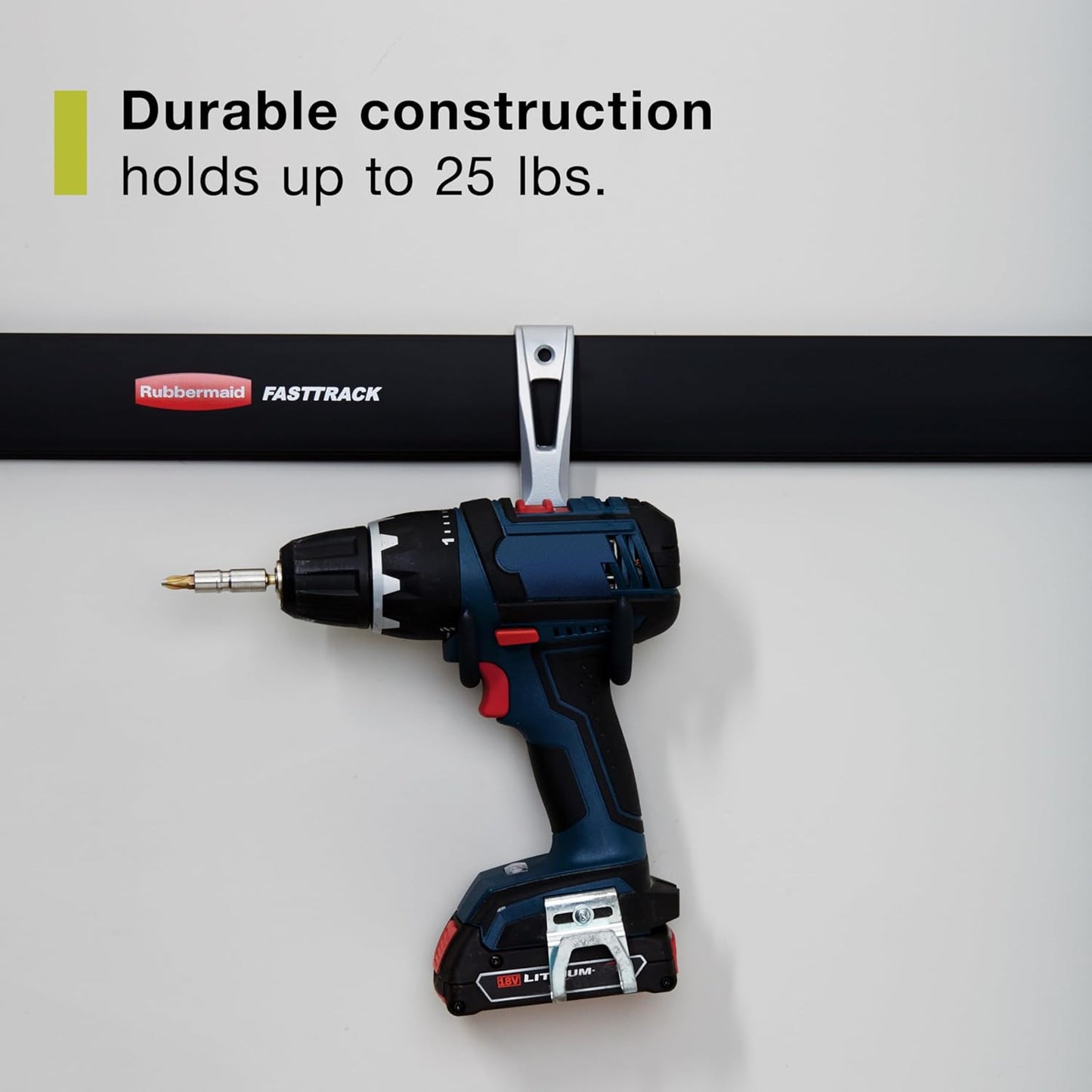 Rubbermaid FastTrack Compact Hook for Garage Organization, Soft Grip, Ideal For Cords/Ropes/Small Hoses/Camping Chairs