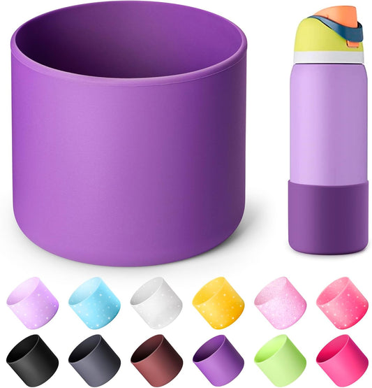 Silicone Water Bottle Boot for Owala 32 oz, Anti-Slip Protective Sleeve for Owala Twist & FreeSip & Flip Stainless Steel Water Bottle, Boot Bottom Base for Owala (Purple)