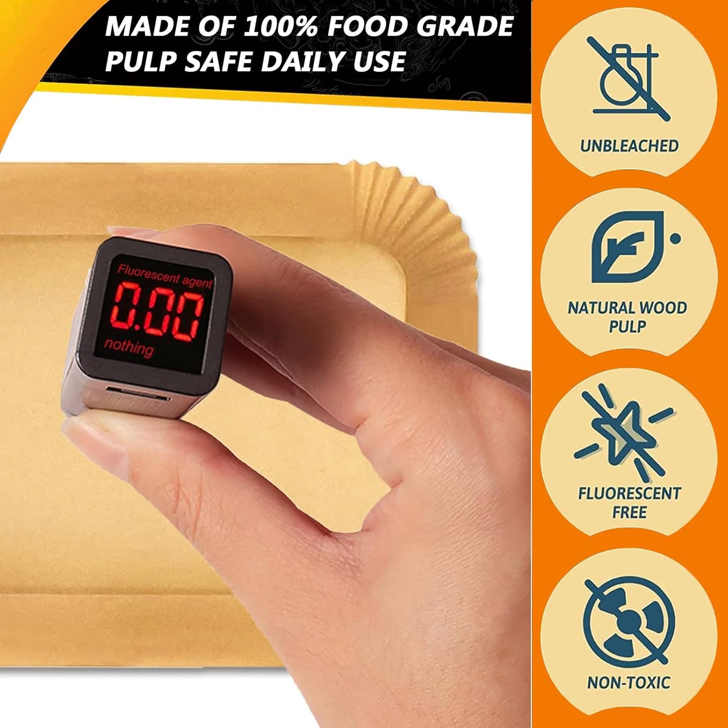 Air Fryer Liners for bella 4Qt Slim Air Fryer, Air Fryer Parchment Liners for Ninja DZ201/DZ401/DZ550/SL401 CHEFMAN 6 Quart Dual Basket Air Fryer