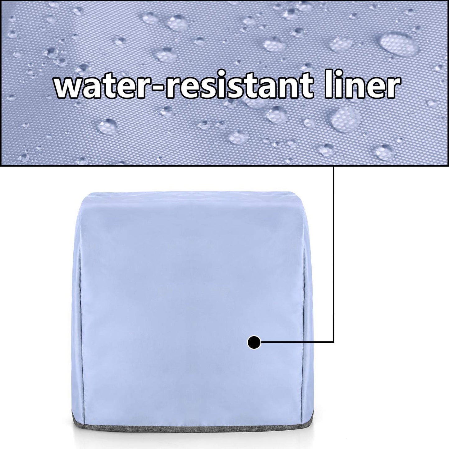 Yarwo Stand Mixer Cover Compatible with 6-8 Quart KitchenAid Mixer, Protective Dust Cover with Top Handle and Pockets for Accessories, Gray with Arrow