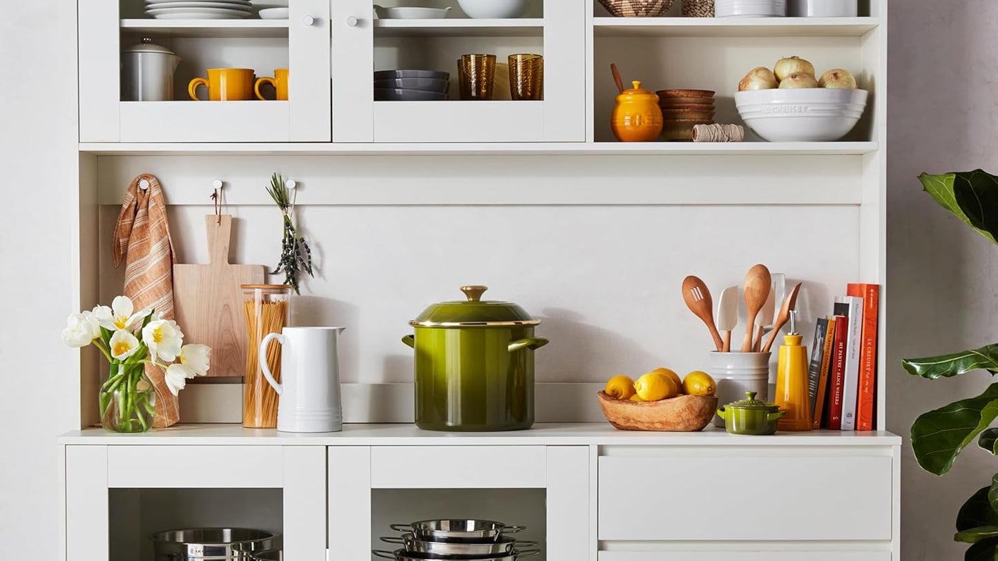 Le Creuset Enamel on Steel Stockpot, 10 qt., Olive