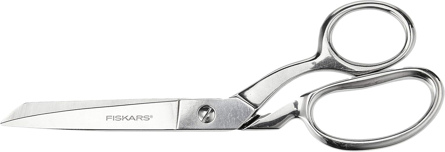 Fiskars Forged Scissors - 8" Stainless Steel - Paper and Fabric Scissors for Office, Arts, and Crafts - Silver
