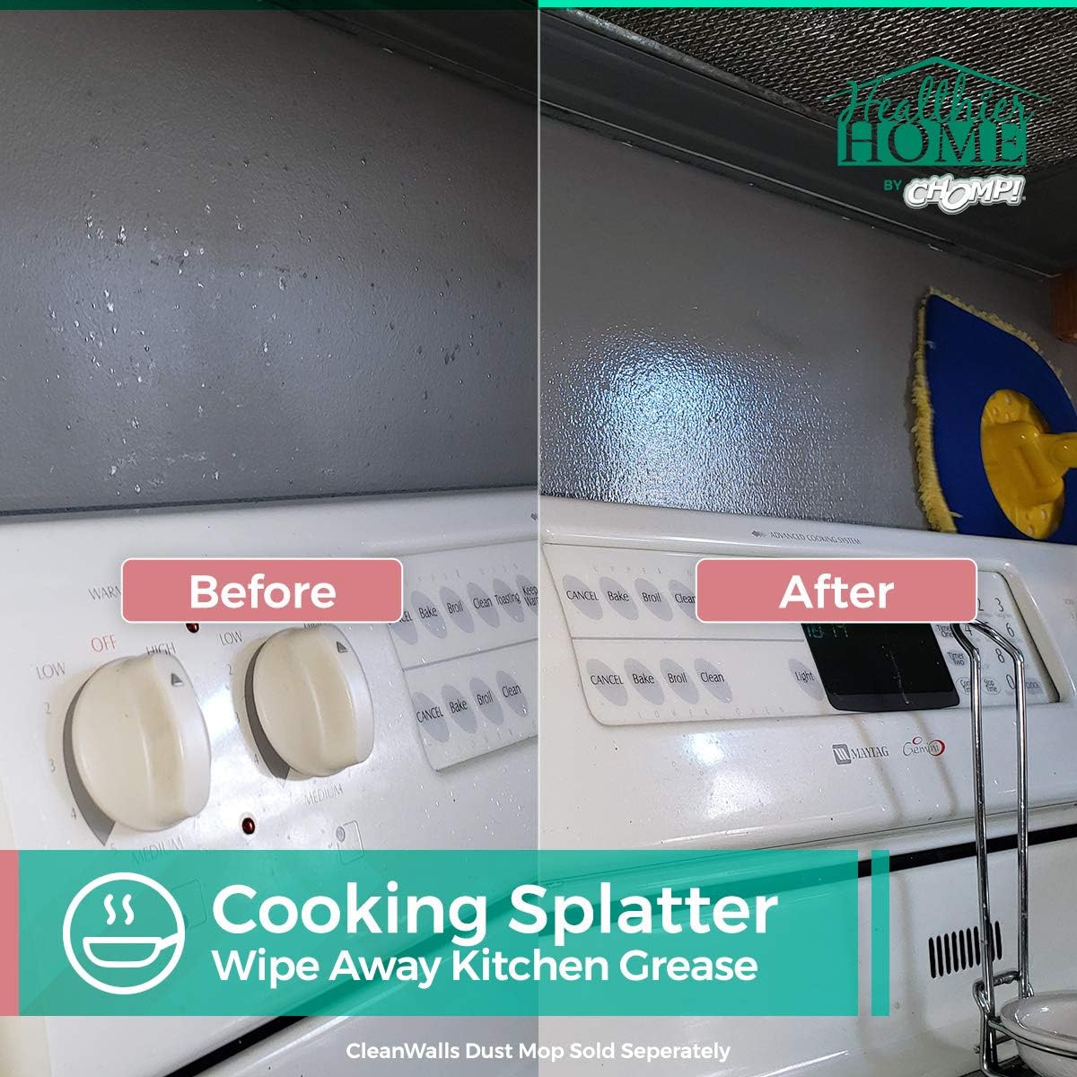 CHOMP! Painted Wall Cleaner Spray: Healthier Home 5-Minute CleanWalls 4-in-1 Multipurpose, Ceiling and Baseboard Cleaning - Dirt, Dust, Odor and Stain Remover - 128 Oz (Meadow Breeze)