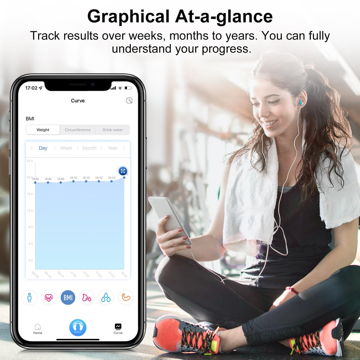 INSMART Smart Scale for Body Weight, Digital Bathroom Scale with BMI, Muscle Mass, Bluetooth Body Fat Scale,17 Body Composition Analyzer with Smart APP Sync Weight Scale, 400 lbs- Blue