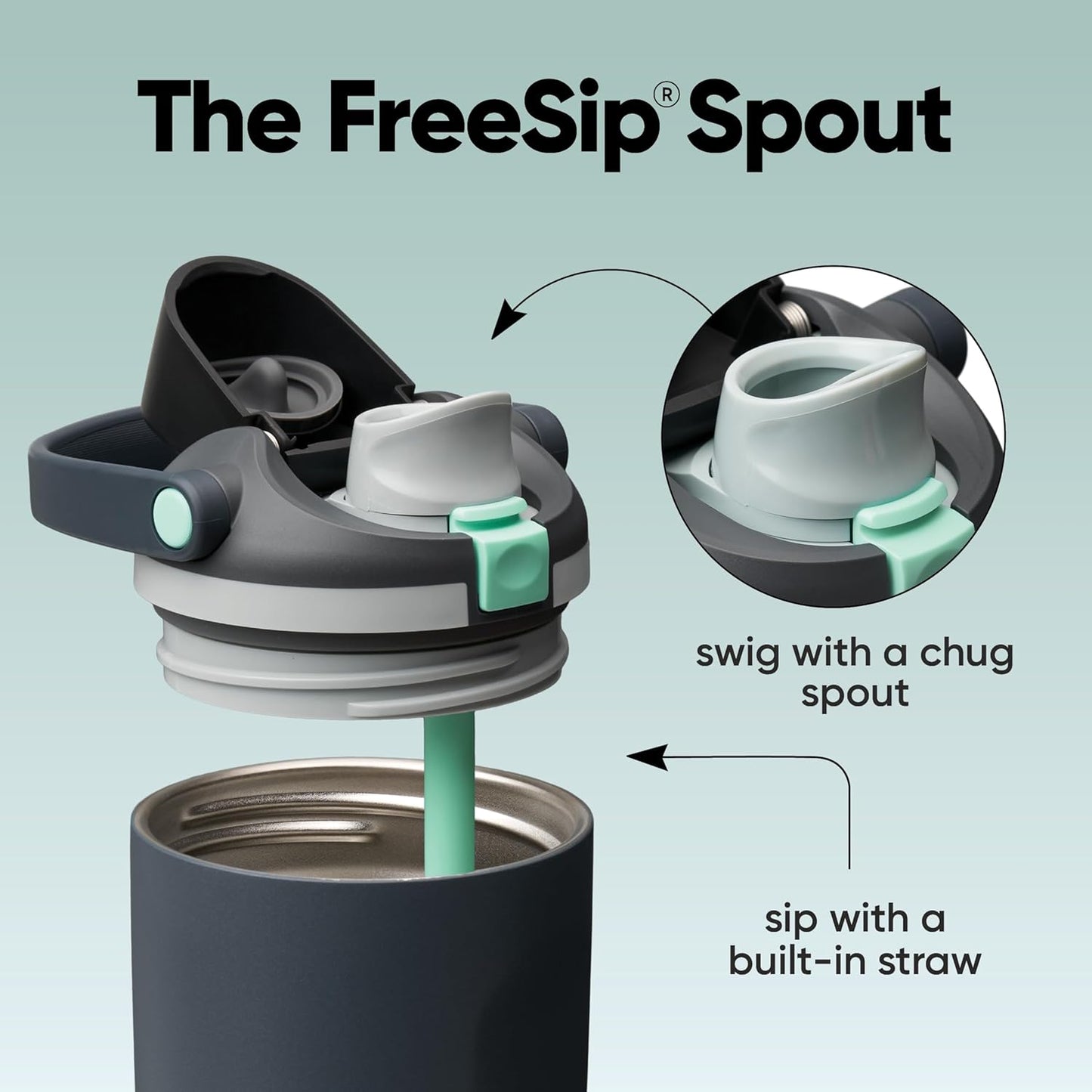 Owala FreeSip Sway Insulated Stainless Steel Water Bottle with Two-Way Spout, Built-In Straw and Bucket Handle, Made for Travel, School, and Sports, 40oz, BPA Free, Leak Proof, Foggy Tide