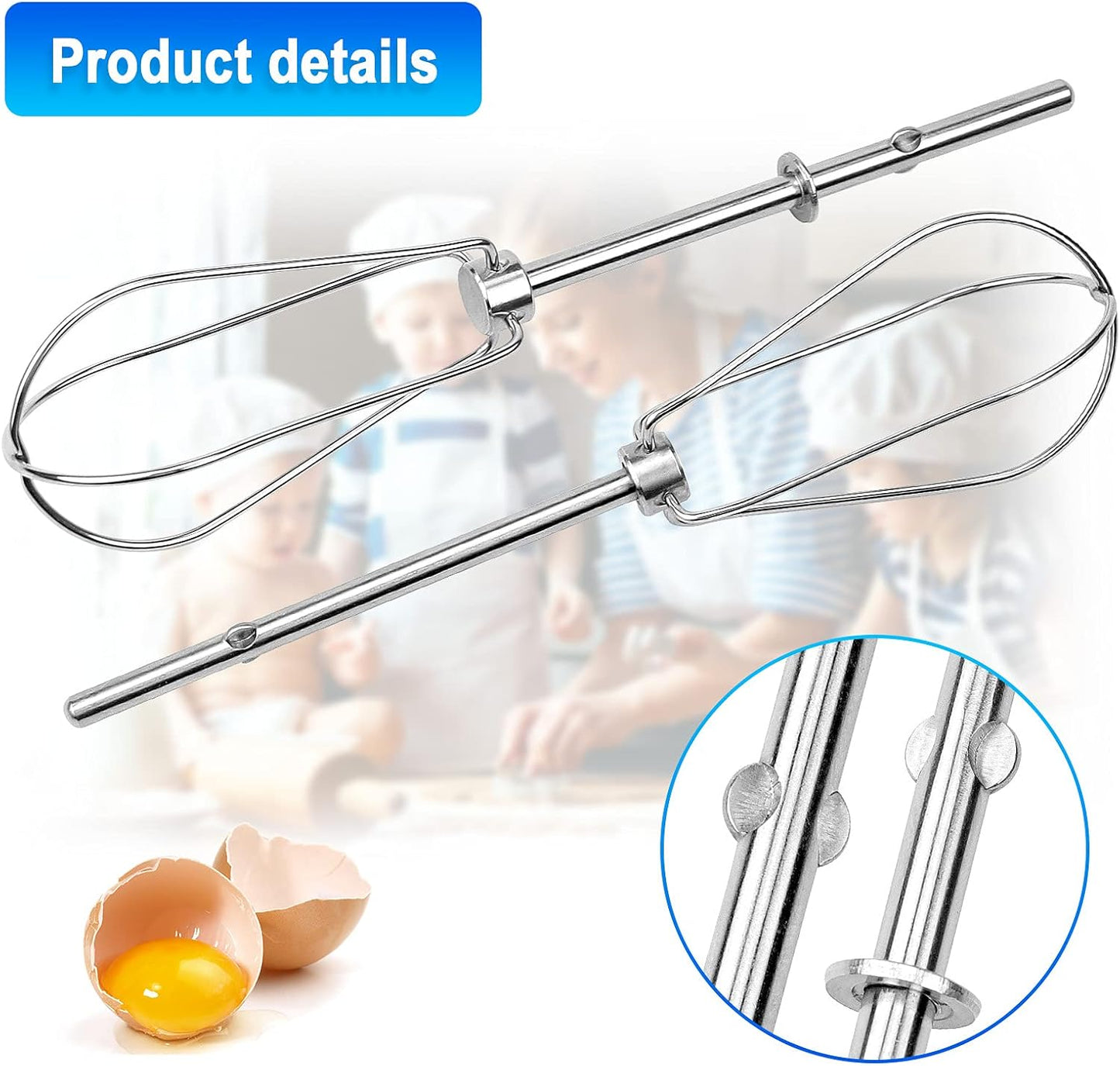 Hand Mixer Turbo Beater for Kitchen Aid W10490648 Replaces KHM2B, KHM5, AP5644233, PS4082859, W10240913 (2 PACK) by AMI PARTS