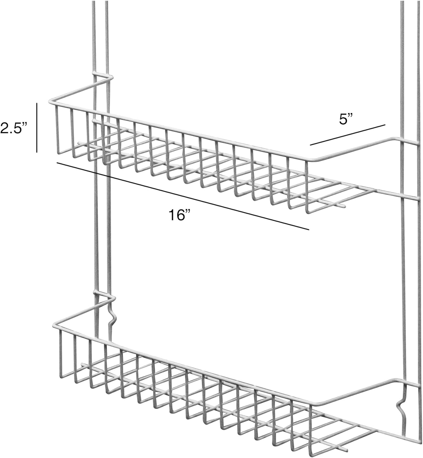 Over the Door Organizer - 6-Tier Adjustable Pantry Shelves and Rack for Kitchen Organization - Organization and Storage by Lavish Home (White)