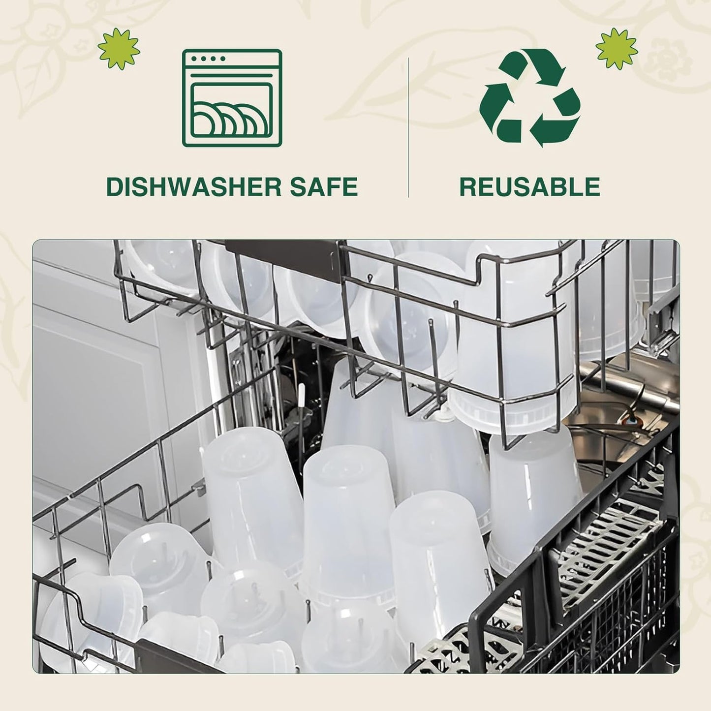 Glotoch 24 Pack 32 oz Plastic Food and Drink Storage Containers Set with Lids - Microwave, Freezer & Dishwasher Safe Eco-Friendly, BPA-Free, Reusable & Stackable