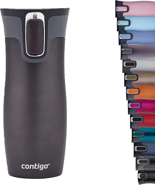 Contigo West Loop Autoseal Travel Mug, Stainless Steel Thermal Mug, Vacuum Flask, Leakproof Tumbler, Coffee Mug with BPA-Free Easy-Clean Lid