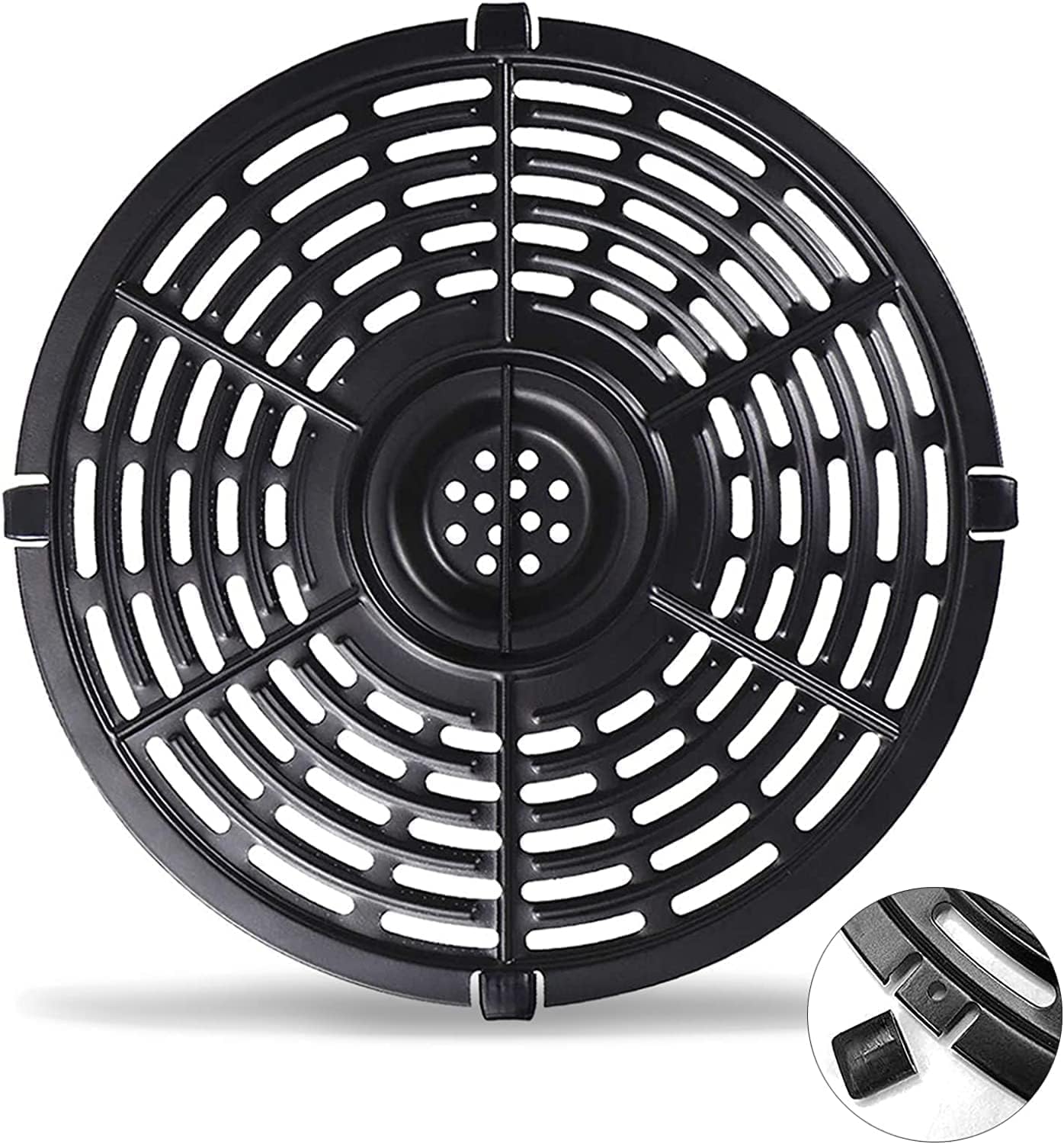 Air Fryer Grill Pan for Power XL 5QT Air fryer, 8.7'' 5QT Round Non-Stick Replacement Tray Rack Parts Accessories Crisper Plate Grill Plate, Dishwasher Safe