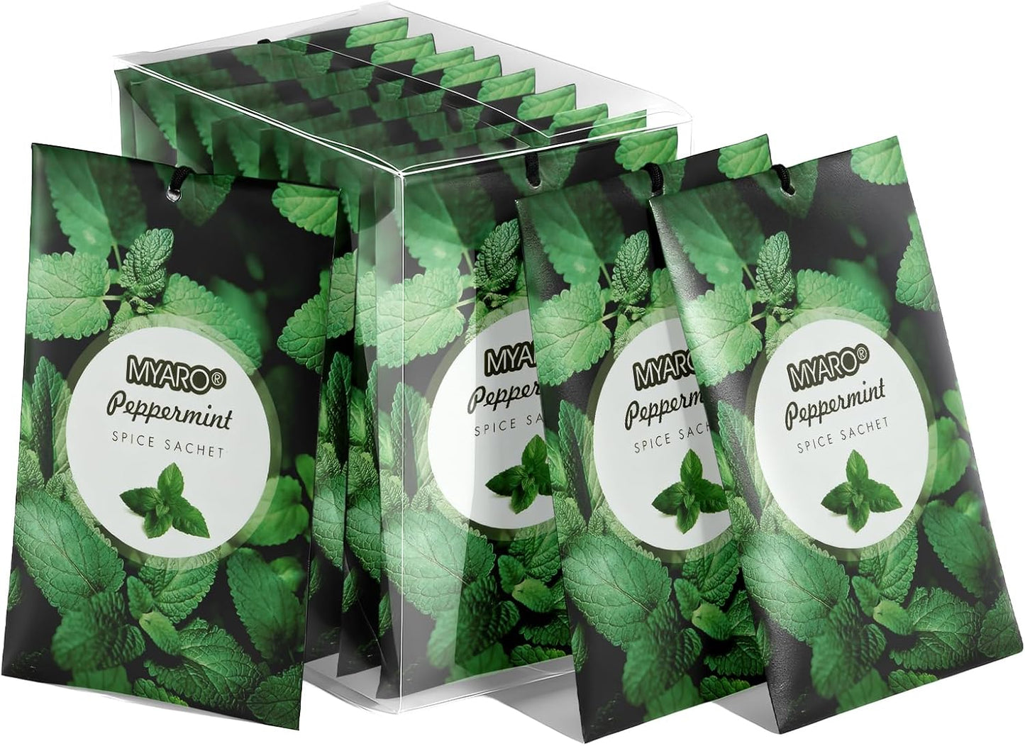MYARO 12 Packs Peppermint Potpourri Bags Sachets for Drawer and Closet, Long-Lasting Drawer Car Air Fresheners Closet Odor Eliminating Home Fragrance