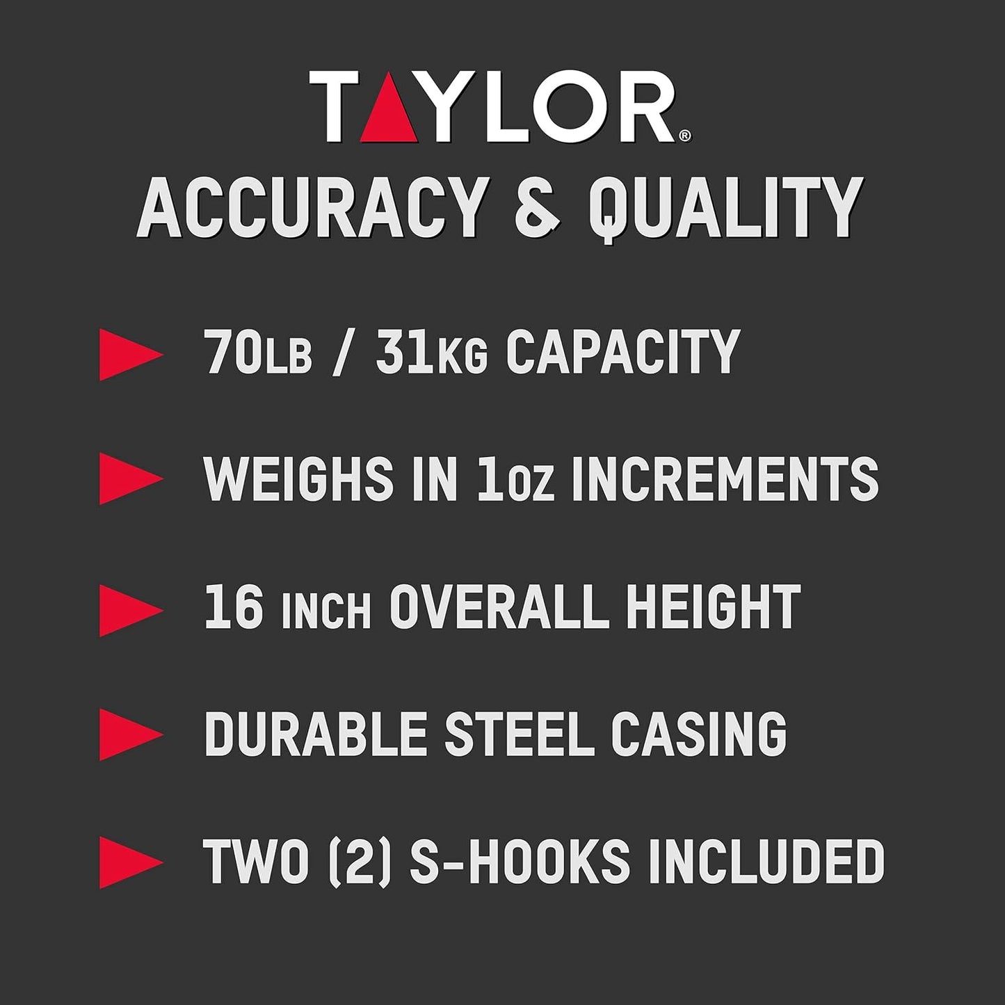 Taylor Dial Style 70-Pound Industrial Hanging Scale