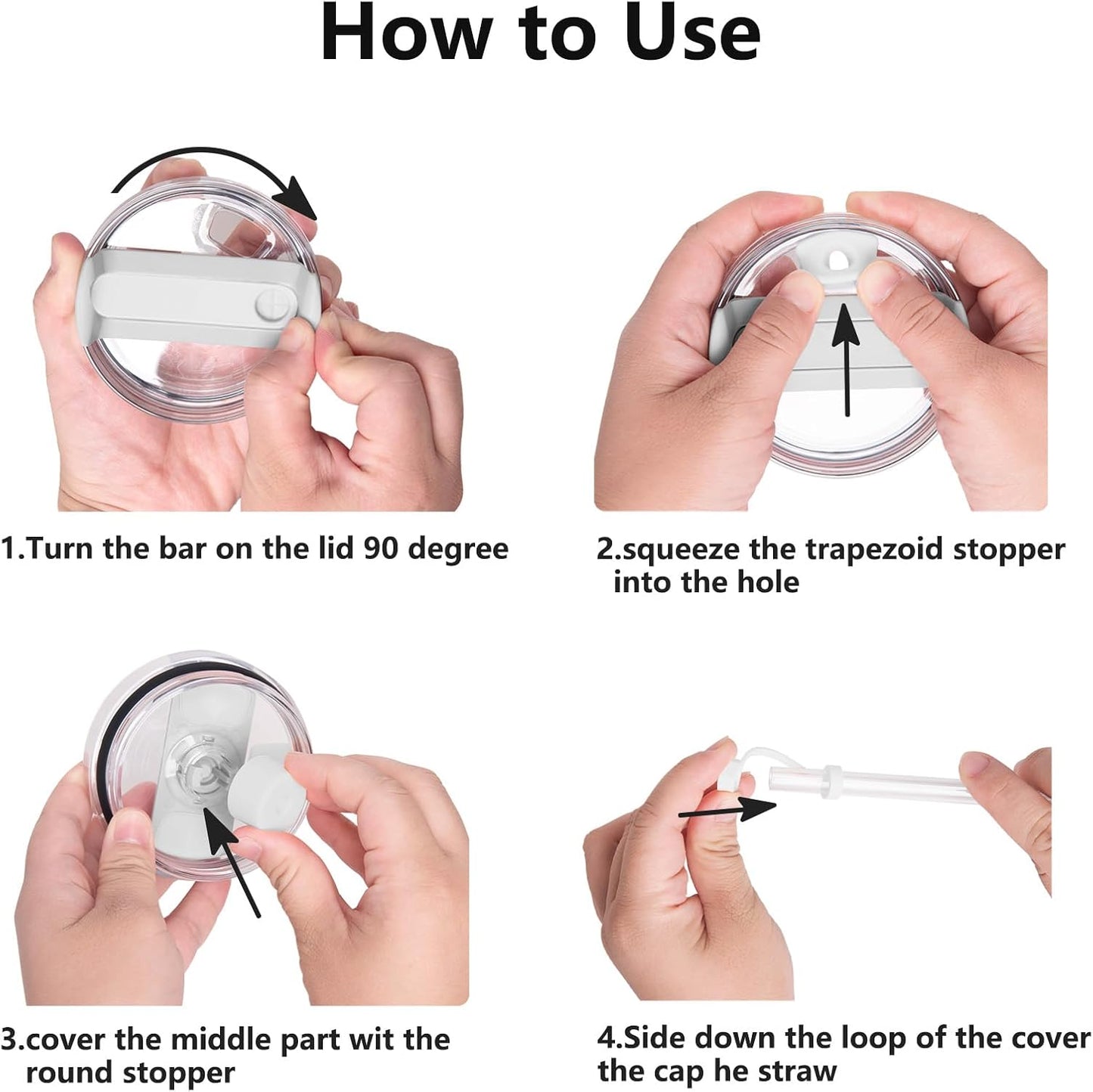 Silicone Spill Stopper Set Compatible with Stanley Cup 2.0 30oz & 40oz with Straw Cover (Set of 2, Frost)