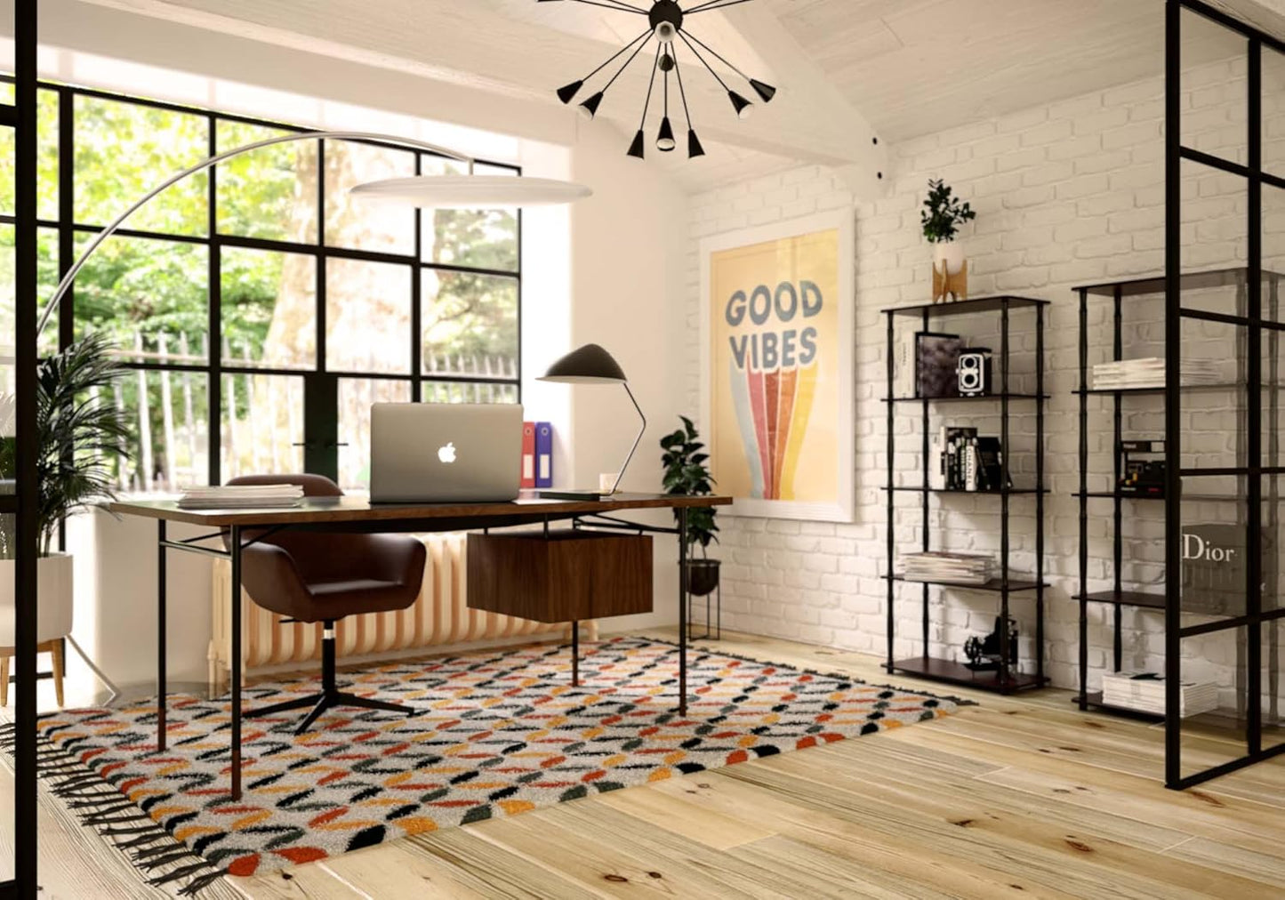 Furinno Turn-N-Tube 5-Tier Multipurpose Shelf / Display Rack / Storage Shelf / Bookshelf, Classic Tubes, Dark Cherry/Black