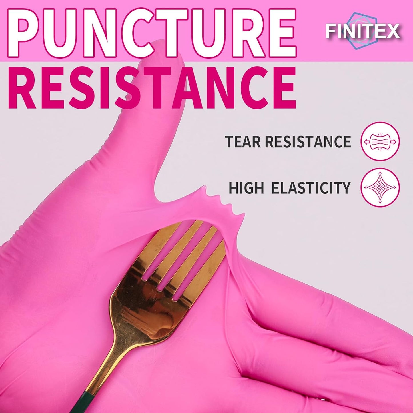 FINITEX Nitrile Disposable Latex-Free Gloves - 3.5mil 100PCS Powder-Free Latex Free Cleaning Medical Exam Food Gloves