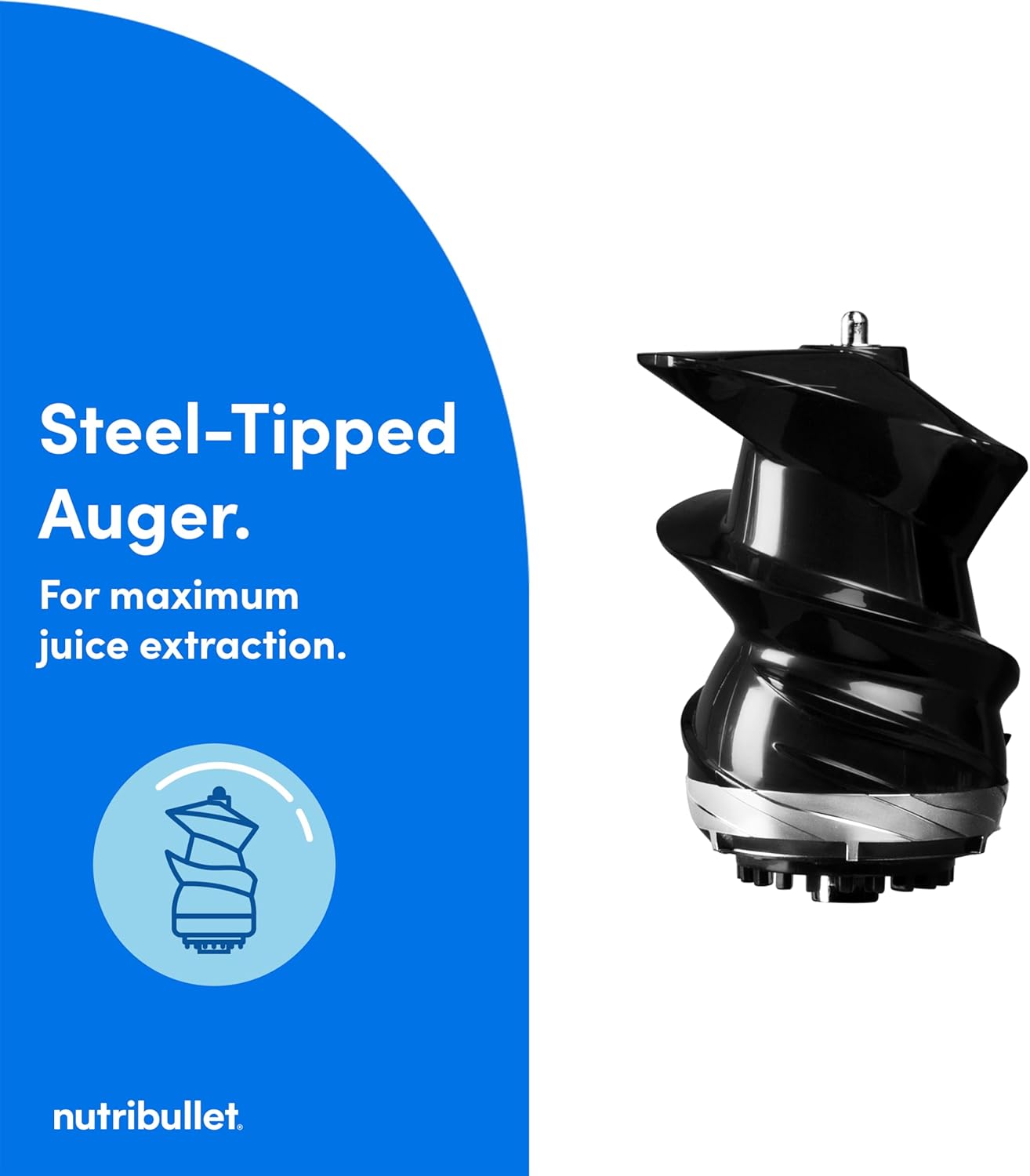 nutribullet Slow Juicer, Slow Masticating Juicer Machine, Easy to Clean, Quiet Motor & Reverse Function, BPA-Free, Cold Press Juicer with Brush, 150 Watts, Charcoal Black, NBJ50300, 24-oz