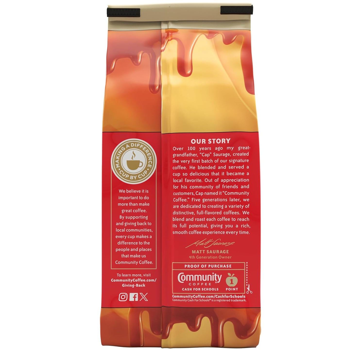 Community Coffee Caramel Cookie Butter Flavored 12 Ounces, Medium Roast Ground Coffee, 12 Ounce Bag (Pack of 1)