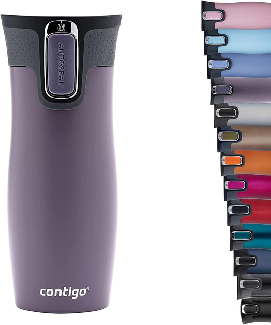 Contigo West Loop Autoseal Travel Mug, Stainless Steel Thermal Mug, Vacuum Flask, Leakproof Tumbler, Coffee Mug with BPA-Free Easy-Clean Lid