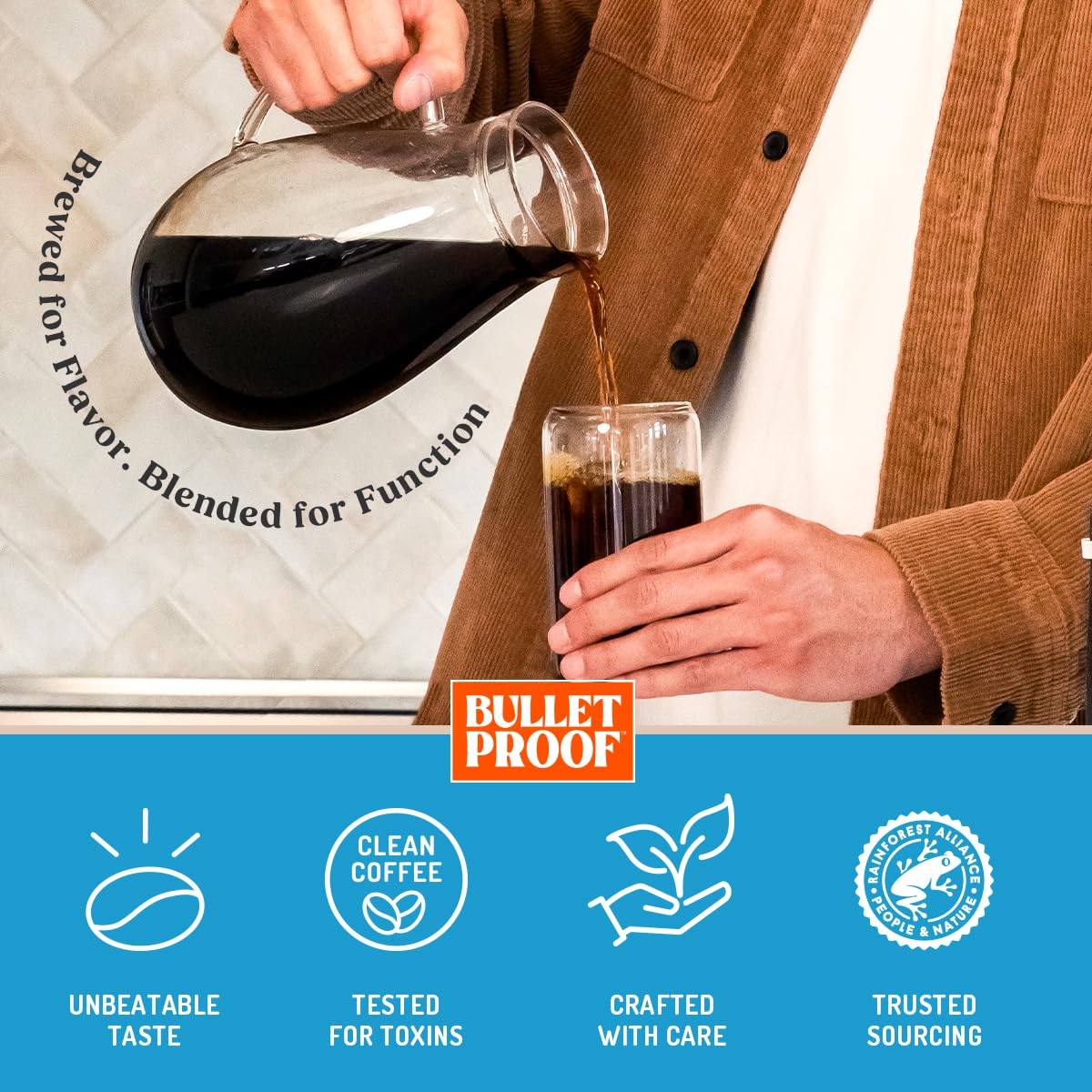 Bulletproof Original Medium Roast Coarse Ground Cold Brew Coffee, 12 Ounces, Clean and Tested for Toxins, Smooth Artisan Coffee Ground for Cold Brew Iced Coffee