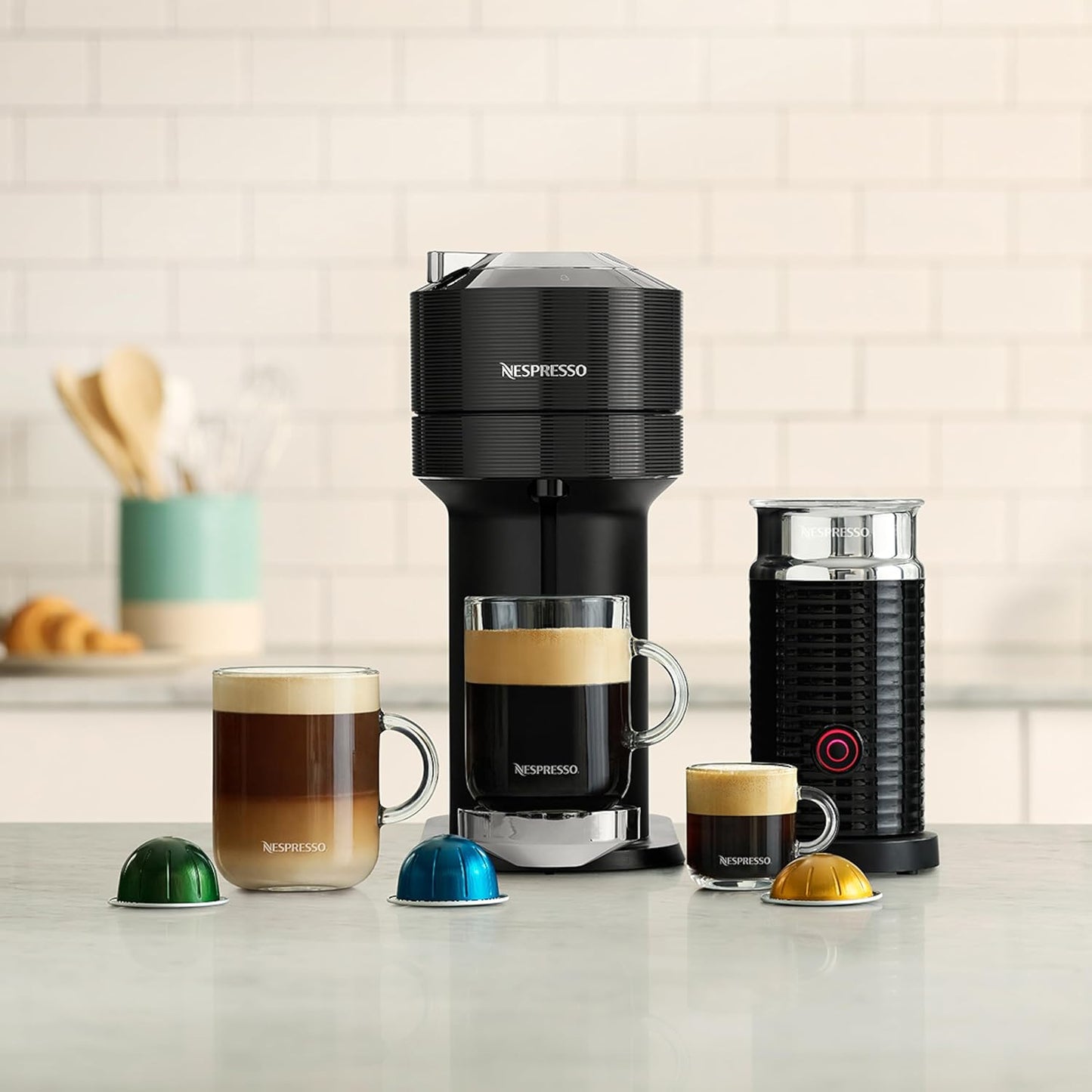 Nespresso Vertuo Next Premium Coffee and Espresso Maker by Breville with Aeroccino Milk Frother