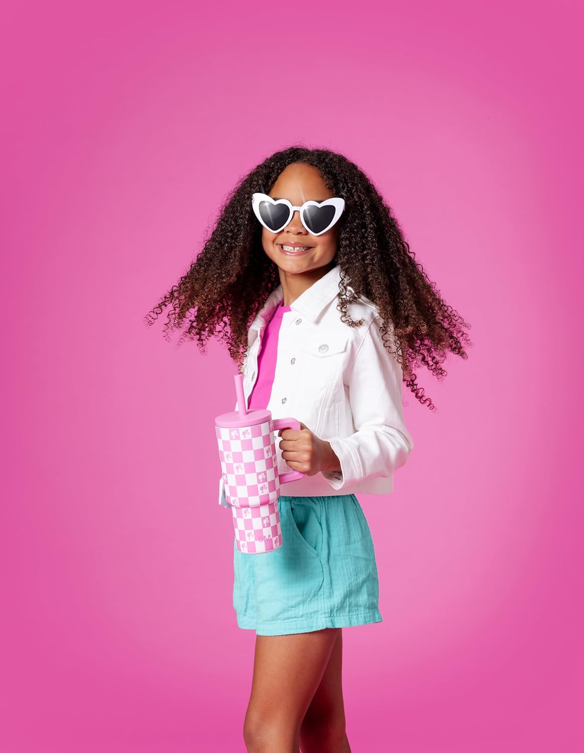 Simple Modern Barbie Kids 24 oz Tumbler with Handle and Silicone Straw Lid | Spill Proof Leak Resistant | Reusable Stainless Steel Bottle | Gift Kids Boys Girls | Trek Collection | Barbie Checkmate