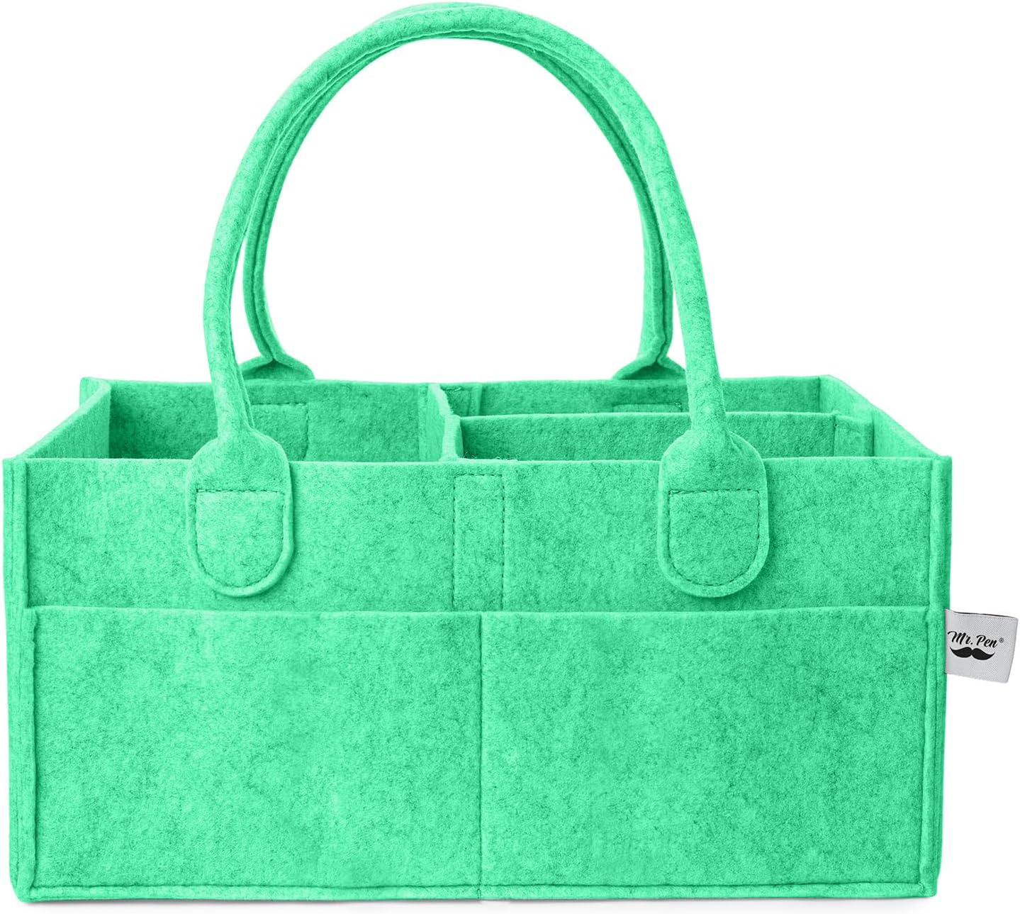 Mr. Pen- Baby Diaper Caddy Organizer, 1 Pack, Green, Baby Caddy Organizer with Handle, Compact Size, Collapsible & Portable