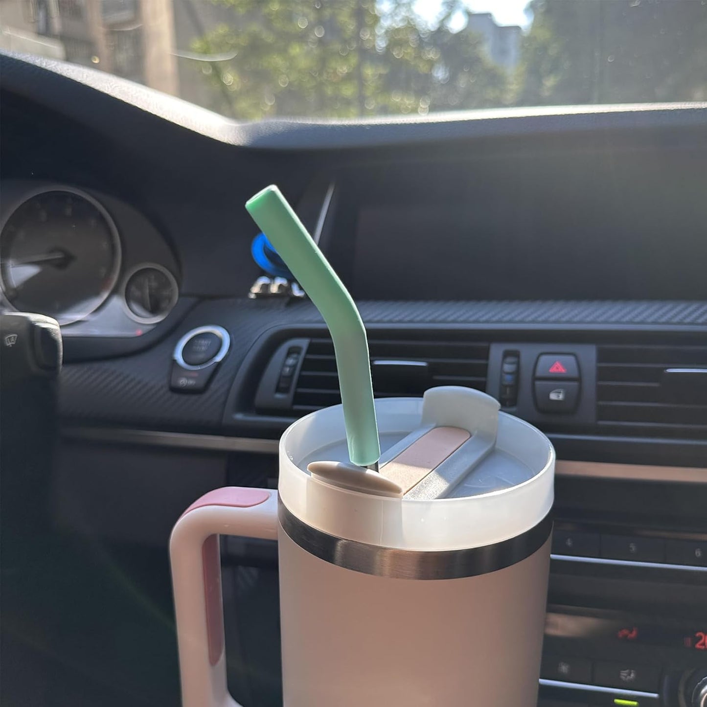 6 PCS 12Inch Metal Stainless Steel Reusable Straight Straw,with 6 Silicone Flex Tips and 2 Cleaning Brush,for 40oz Stanley, Hydrapeak, Owala Tumbler,Simple Modern 32 40oz Tumbler(8mm Silver)