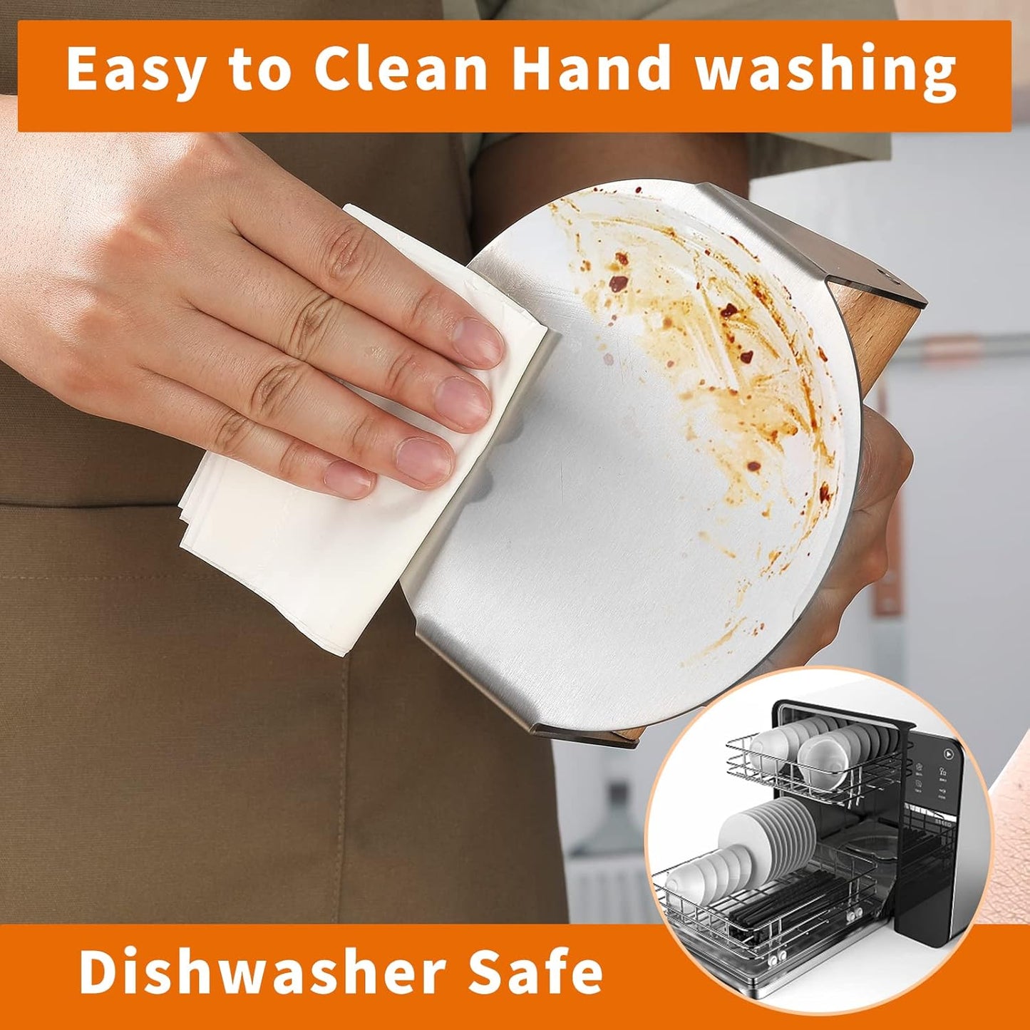 ALLTOP Smash Burger Press,Stainless Steel Non-Stick Hamburger Press Patty Maker for Flat Top Griddle,Grill,BBQ,Kitchen - Round Accessory (5.5” Wood Handle)