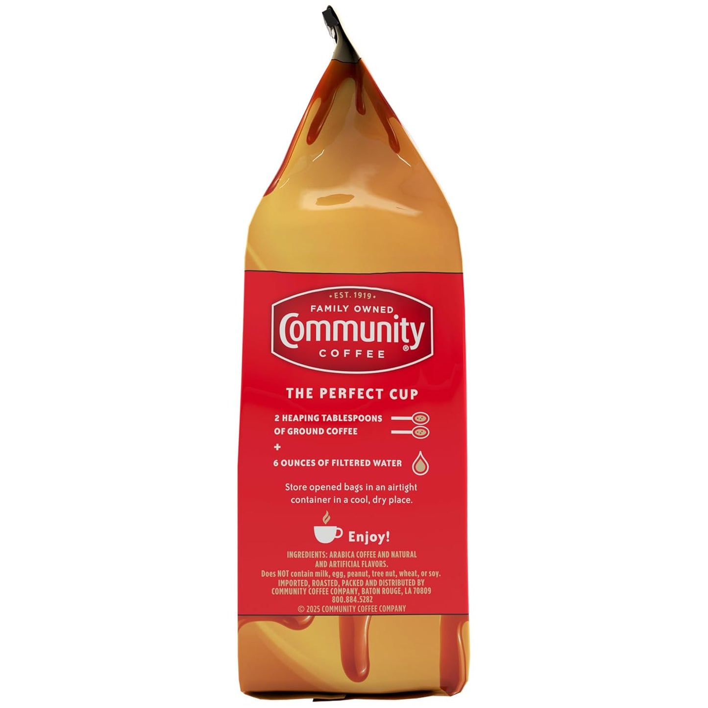 Community Coffee Caramel Cookie Butter Flavored 72 Ounces, Medium Roast Ground Coffee, 12 Ounce Bag (Pack of 6)