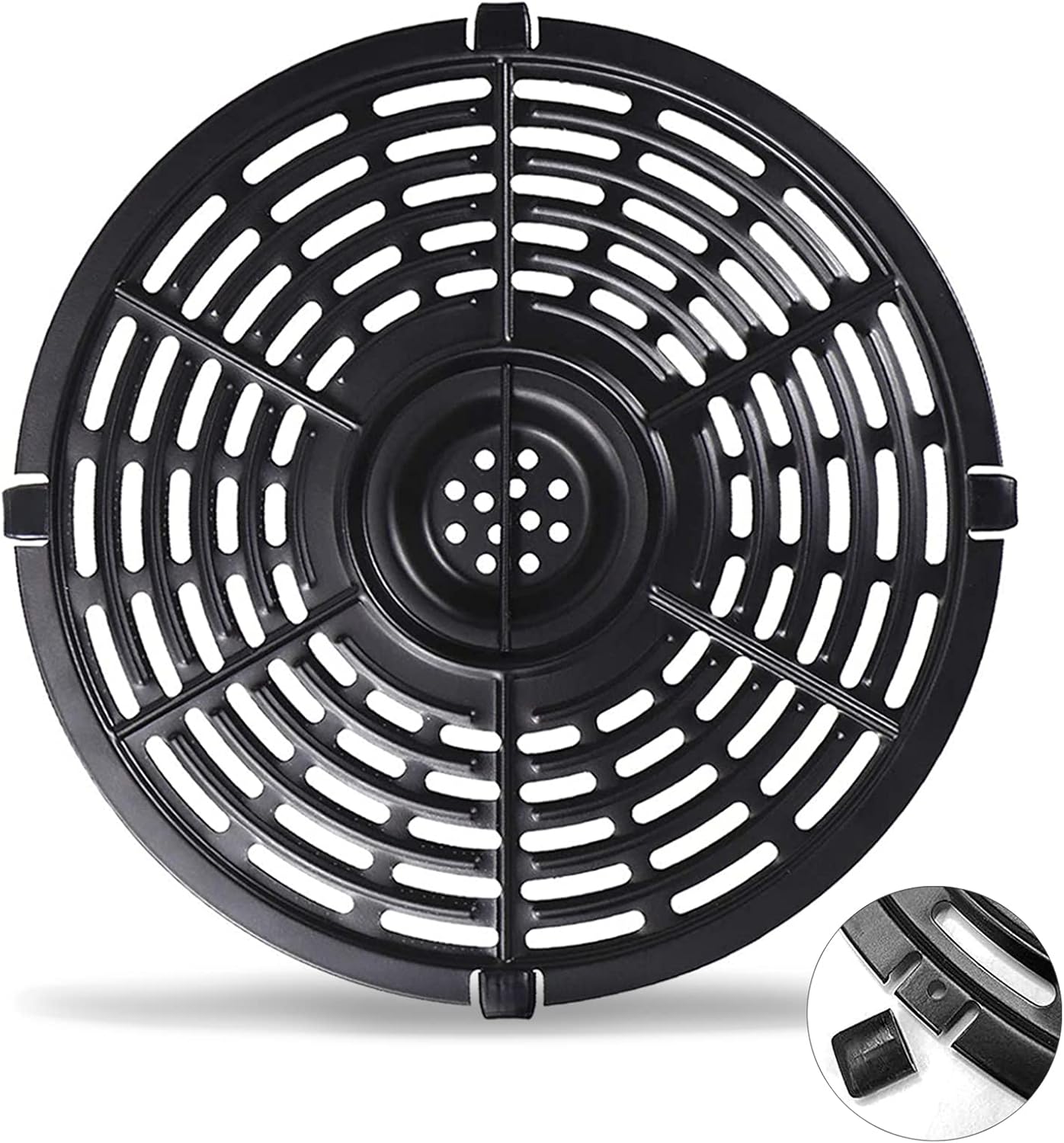 Air Fryer Grill Pan for Power XL 5QT Air fryer, 8.7'' 5QT Round Non-Stick Replacement Tray Rack Parts Accessories Crisper Plate Grill Plate, Dishwasher Safe