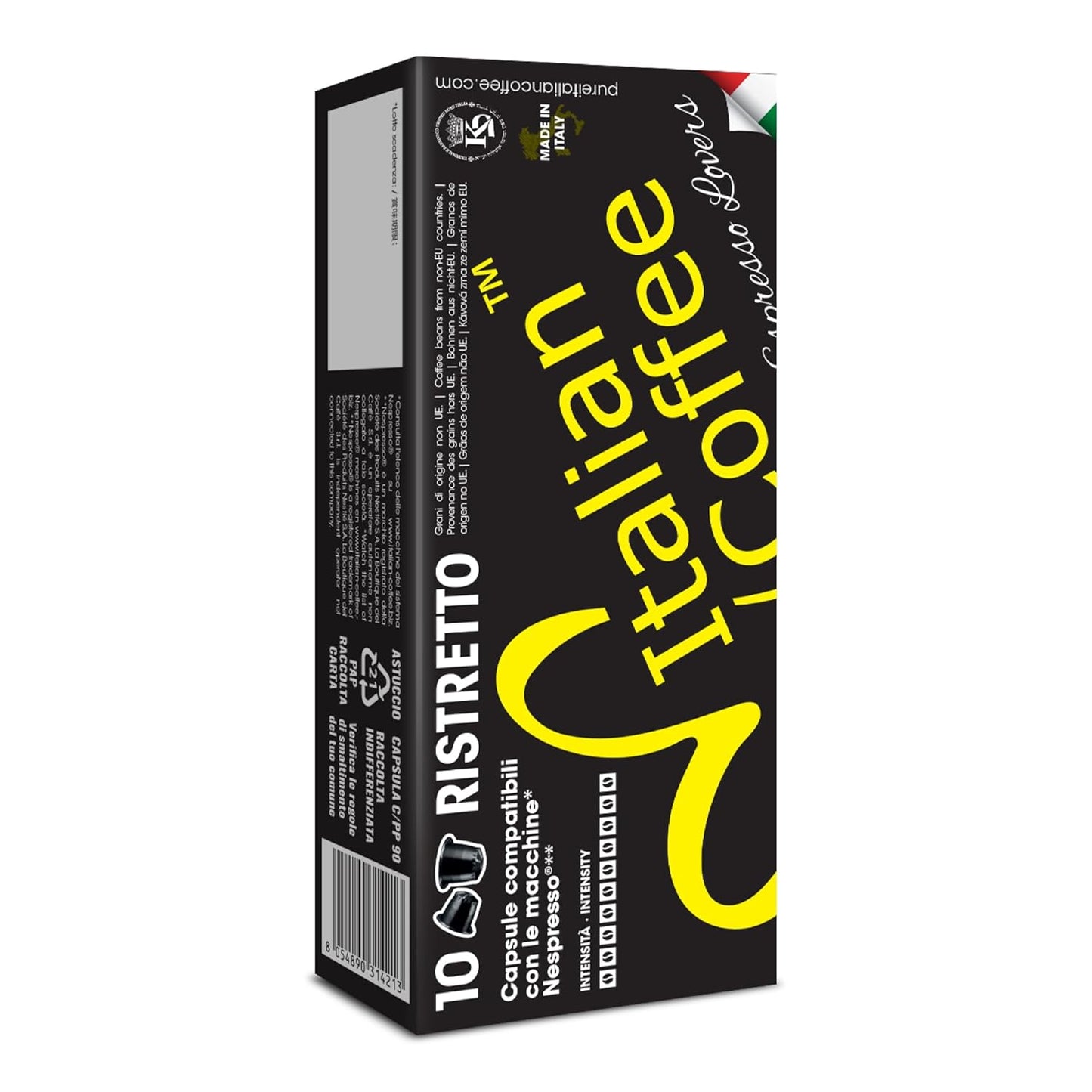 Italian Coffee for Espresso Lovers capsules compatible with Nespresso Original Line machines (Ristretto Regular, 200 Count (Pack of 1))