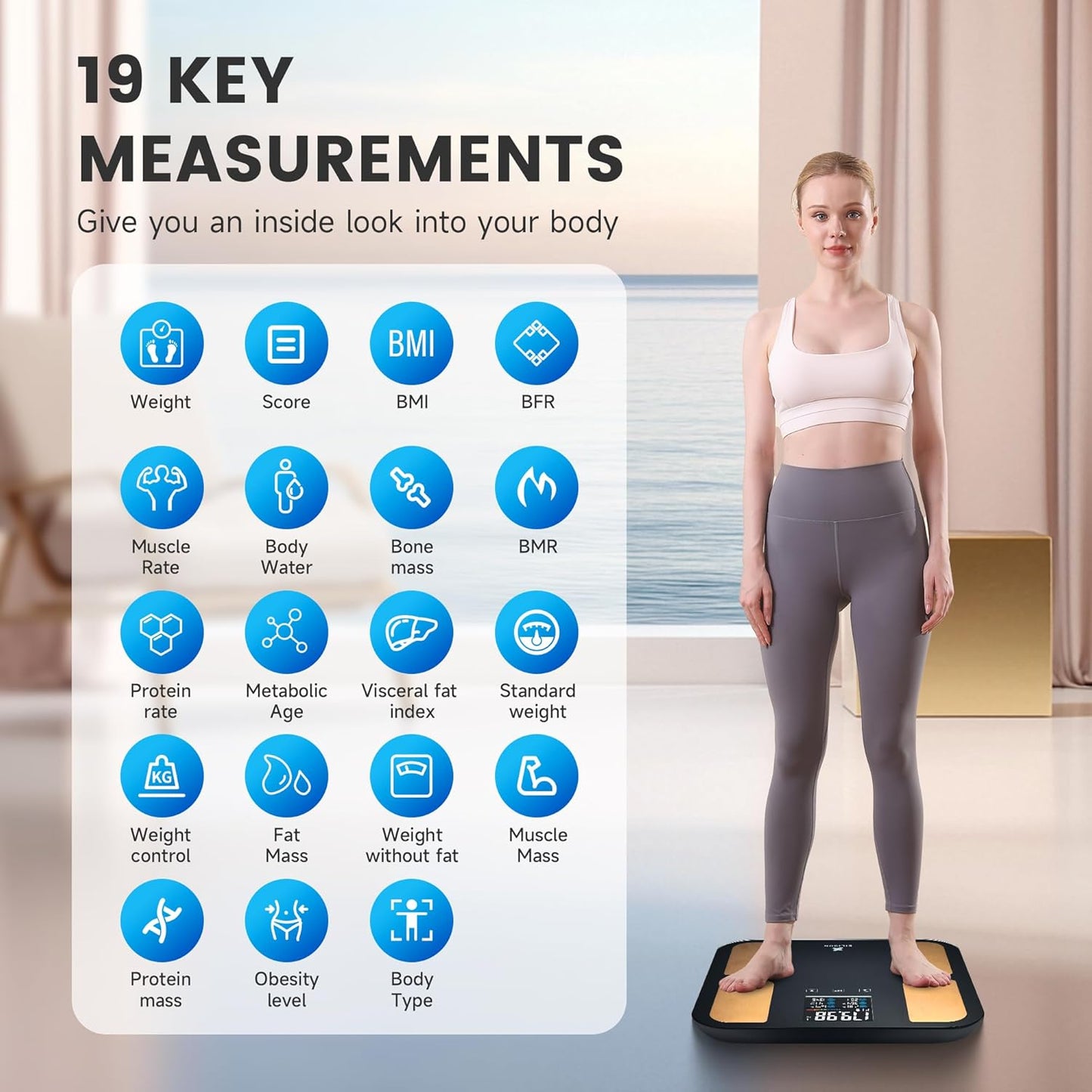 EILISON Highly Advance 2-in-1 Digital & Analog Weighing Scale for Body Weight-400lbs, 4 High Precison GX Sensor Accurate, Thick Tempered Glass, Extra Large Display (red) (Smart Black)