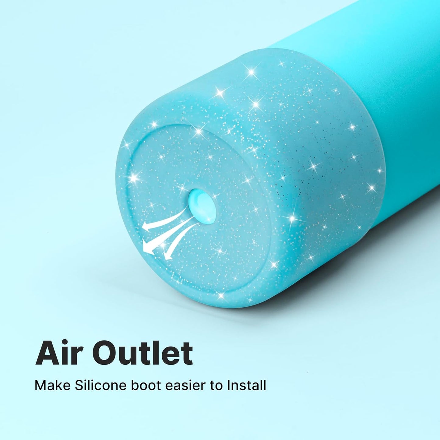 Silicone Boot for Owala 32 oz Bottle, Anti-Slip Protective Sleeve for Owala Twist & FreeSip & Flip Insulated Bottle, Boot Bottom Base (Glitter Blue)