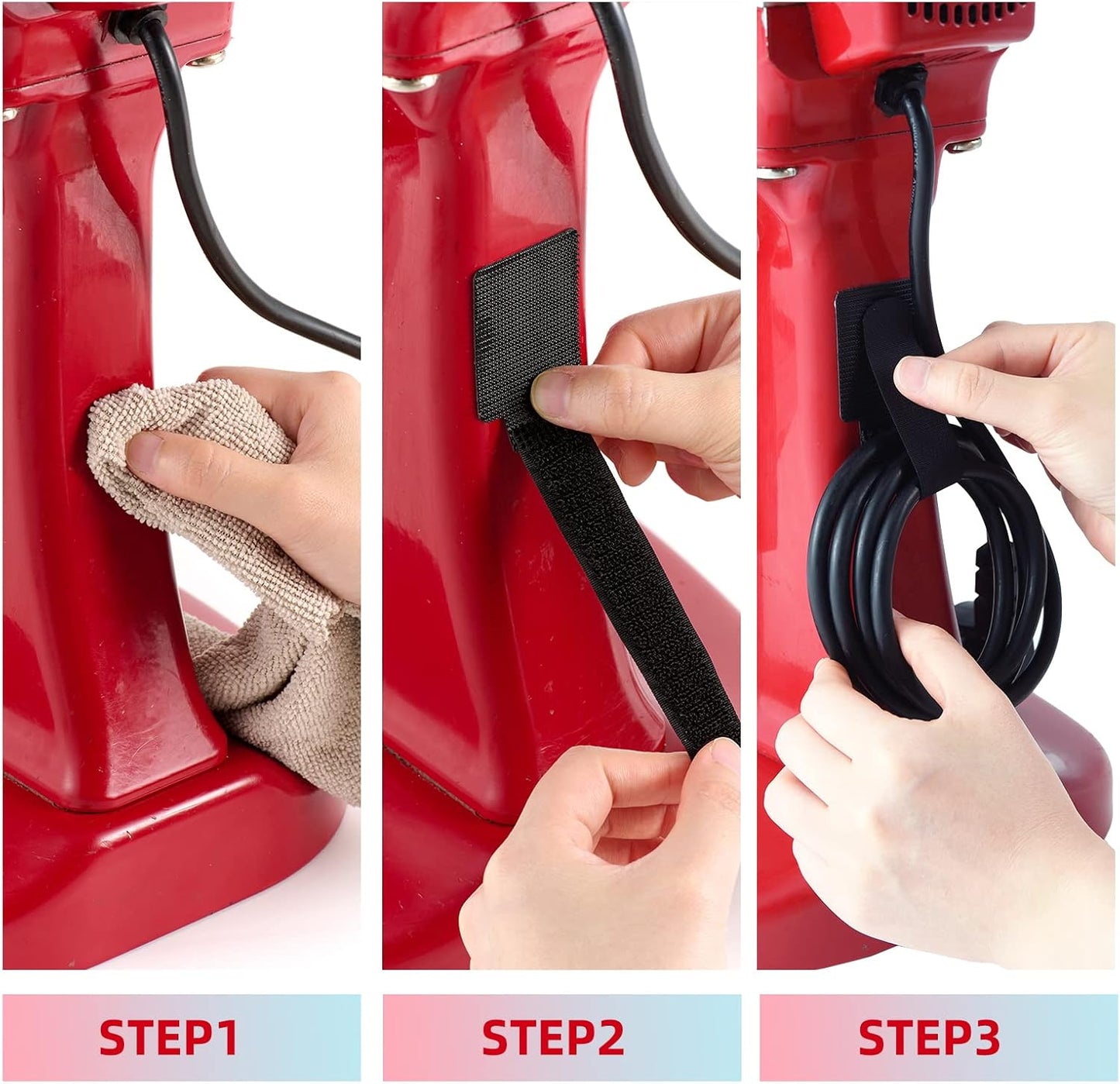 Cord Organizer for Appliances 12 Pack, SUITMAT Cable Organizer Cord Holder for Small Kitchen Appliances, Kitchenaid Stand Mixer Air Fryer Coffee Maker Pressure Cooker(Black)