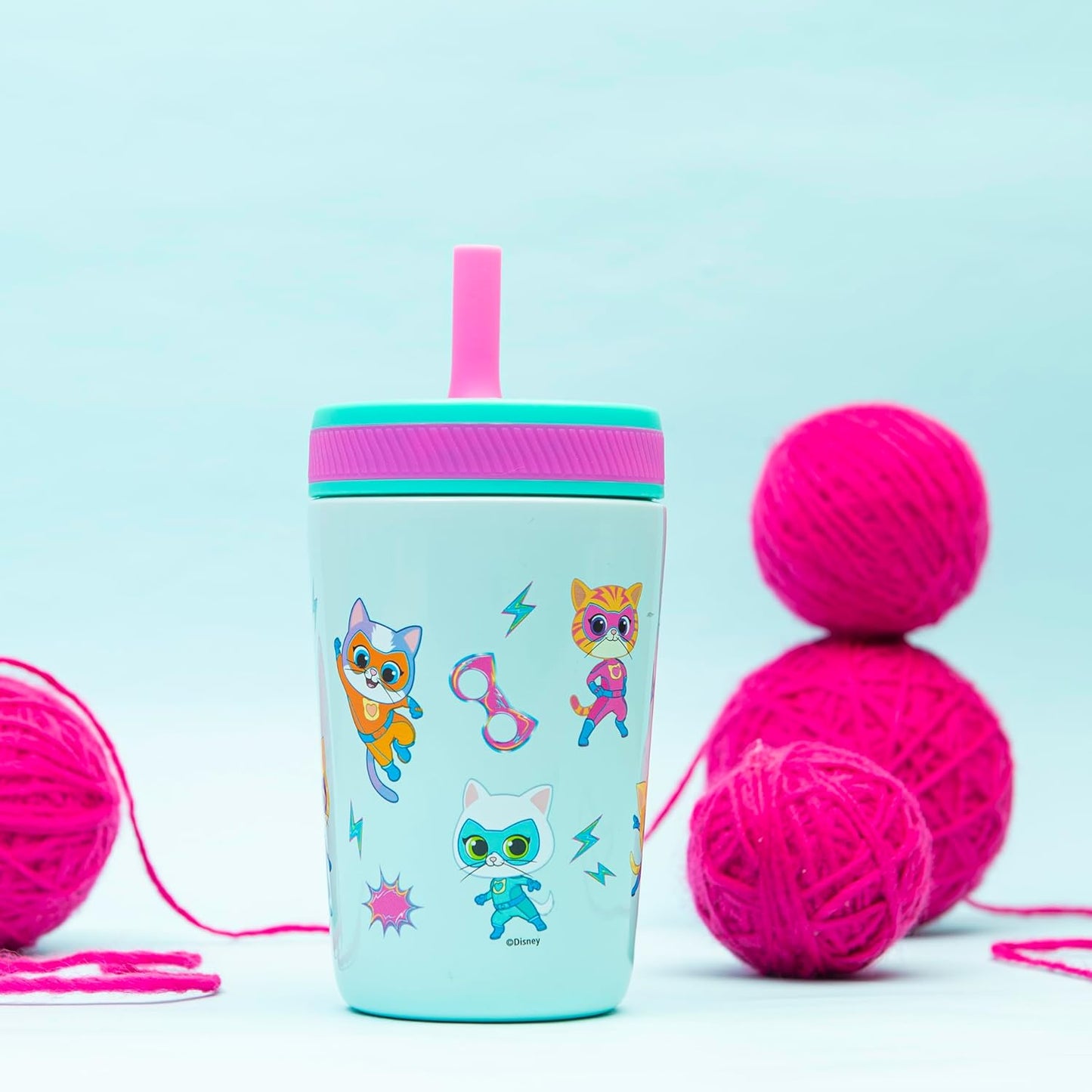 Zak Designs SuperKitties Kelso Toddler Cups For Travel or At Home, 12oz Vacuum Insulated Stainless Steel Sippy Cup With Leak-Proof Design is Perfect For Kids (Ginny, Sparks, Buddy, Bitsy)