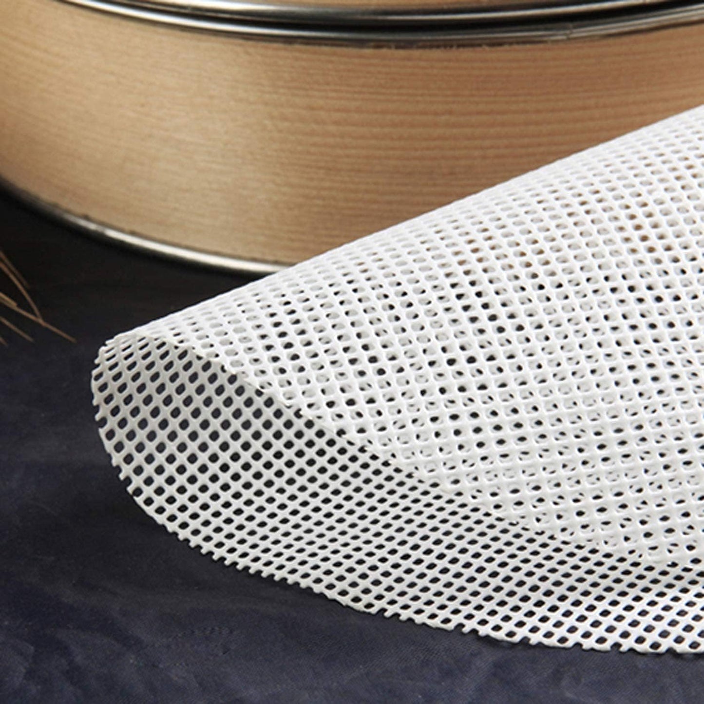 GUCUJI 7 Inch Silicone Bamboo Steamer Liners - Non-Stick, Reusable Steamer Mesh Mats for Steamed Buns, Dumplings, veggies, Dim Sum, Momo, Rice, and fish - Food Grade BPA Free (4Pcs)