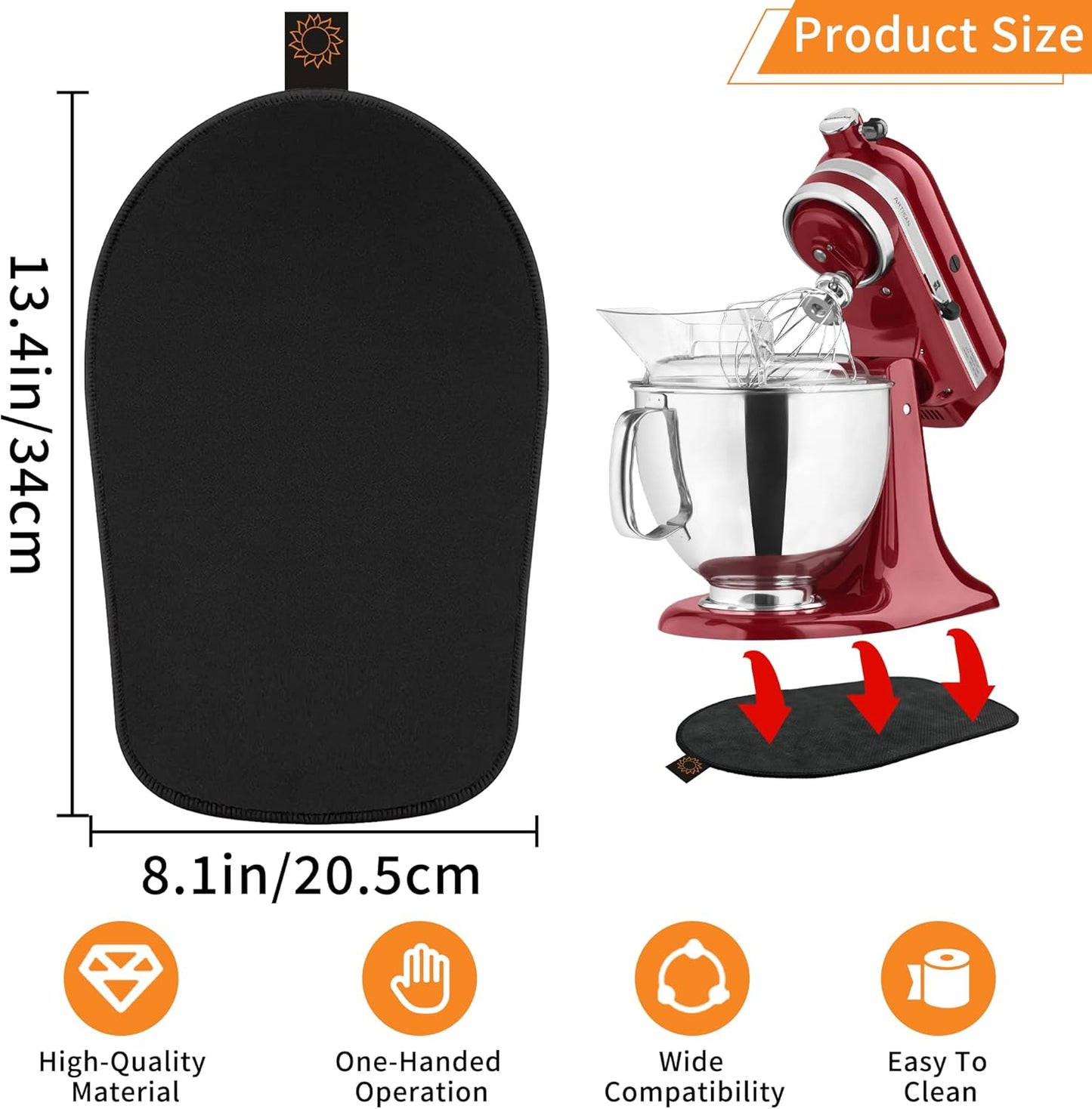 Sliding Mat for Kitchenaid Mixer, Mixer Mover Slider Mat Pad Compatible with Kitchenaid 4.5-5 Qt Tilt-Head Stand Mixer, Kitchen Appliance Slider Mat, Kitchen Aid Mixer Accessories