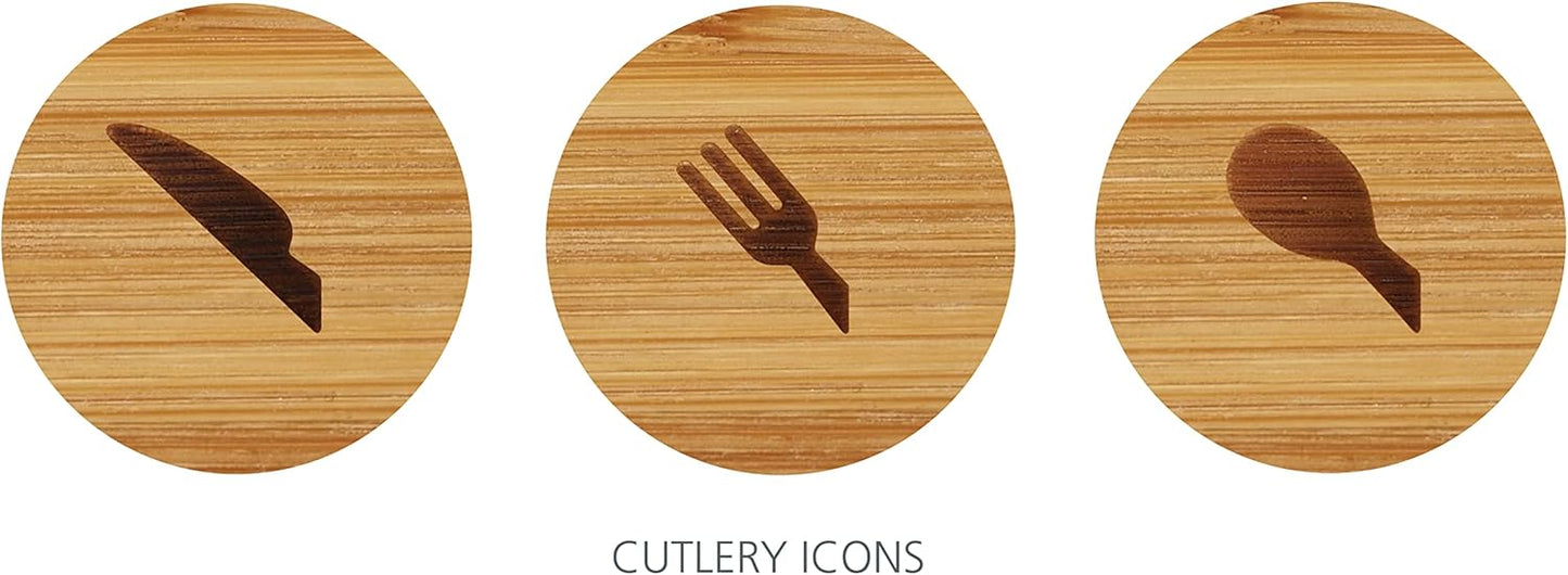 Joseph Joseph DrawerStore Compact Utensil Organizer For Kitchen Drawer Silverware, Flatware Tray, Small, Bamboo