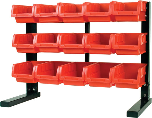 Performance Tool W5186 15-Bin 3-Tier Table Top Storage Organizer Rack.