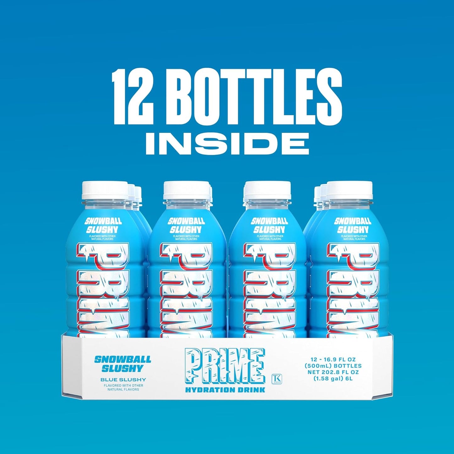 PRIME Hydration, Sports Drinks, Electrolyte Enhanced for Replenishing Fluids, 250mg BCAAs, B Vitamins, Antioxidants, Low Sugar, 16.9 Fl Oz, 12 Pack