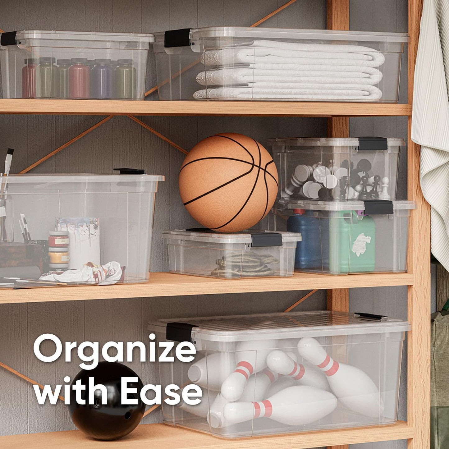 Superio 2.3 Qt Clear Plastic Storage Bin with Lid, Non-Toxic, BPA Free, Odor Free, Organizer Storage Box, Stackable Plastic Tote for Home, Garage, School, and Office, X-Small