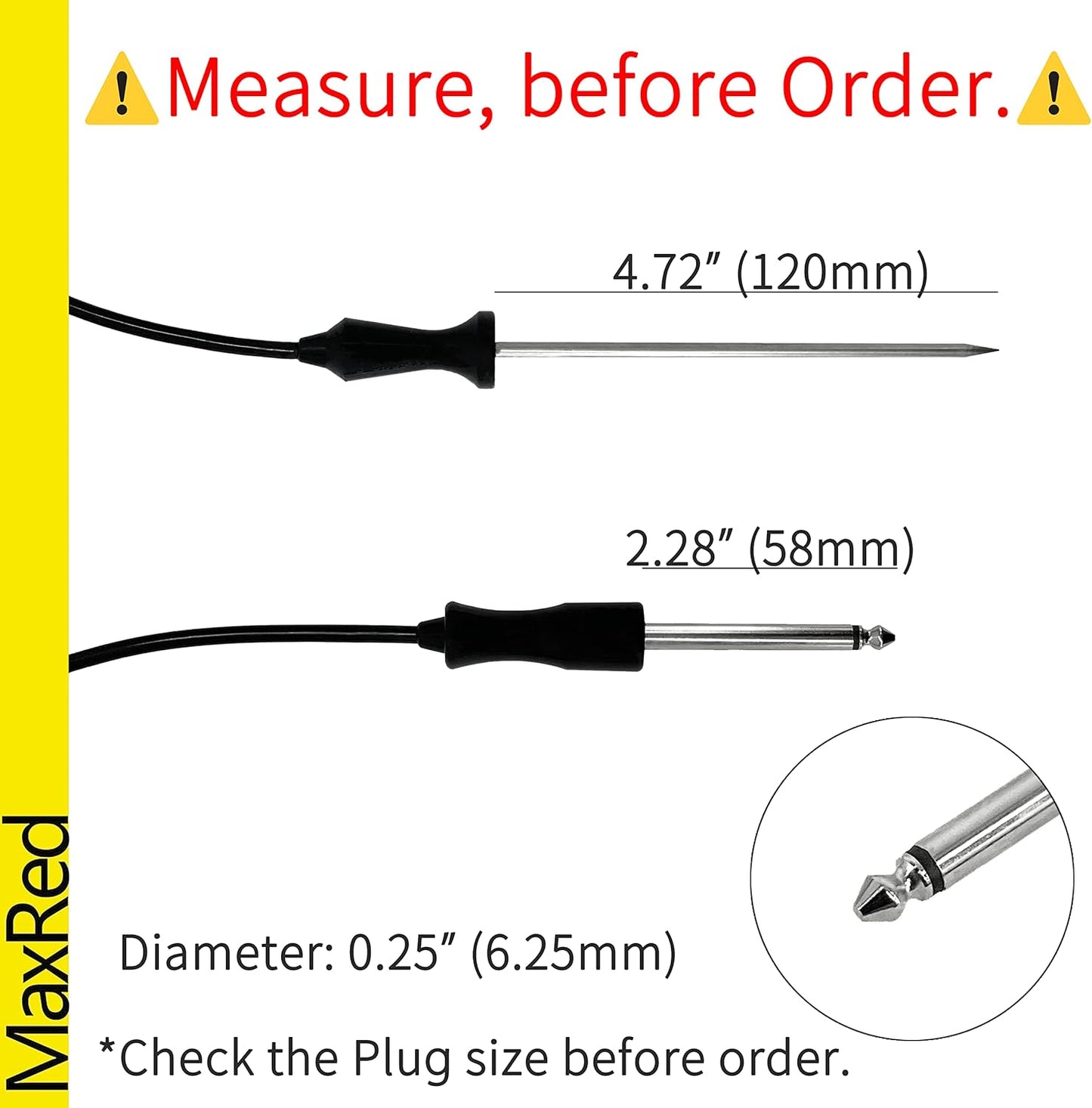 3150144 Meat Probe Thermometer Gauge Thermistor Replacement for Whirlpool, Sears Kenmore Maytag, KitchenAid, Jenn-Air, Amana, Magic Chef, Admiral, Norge, Roper Range Oven, Baker, Microwave