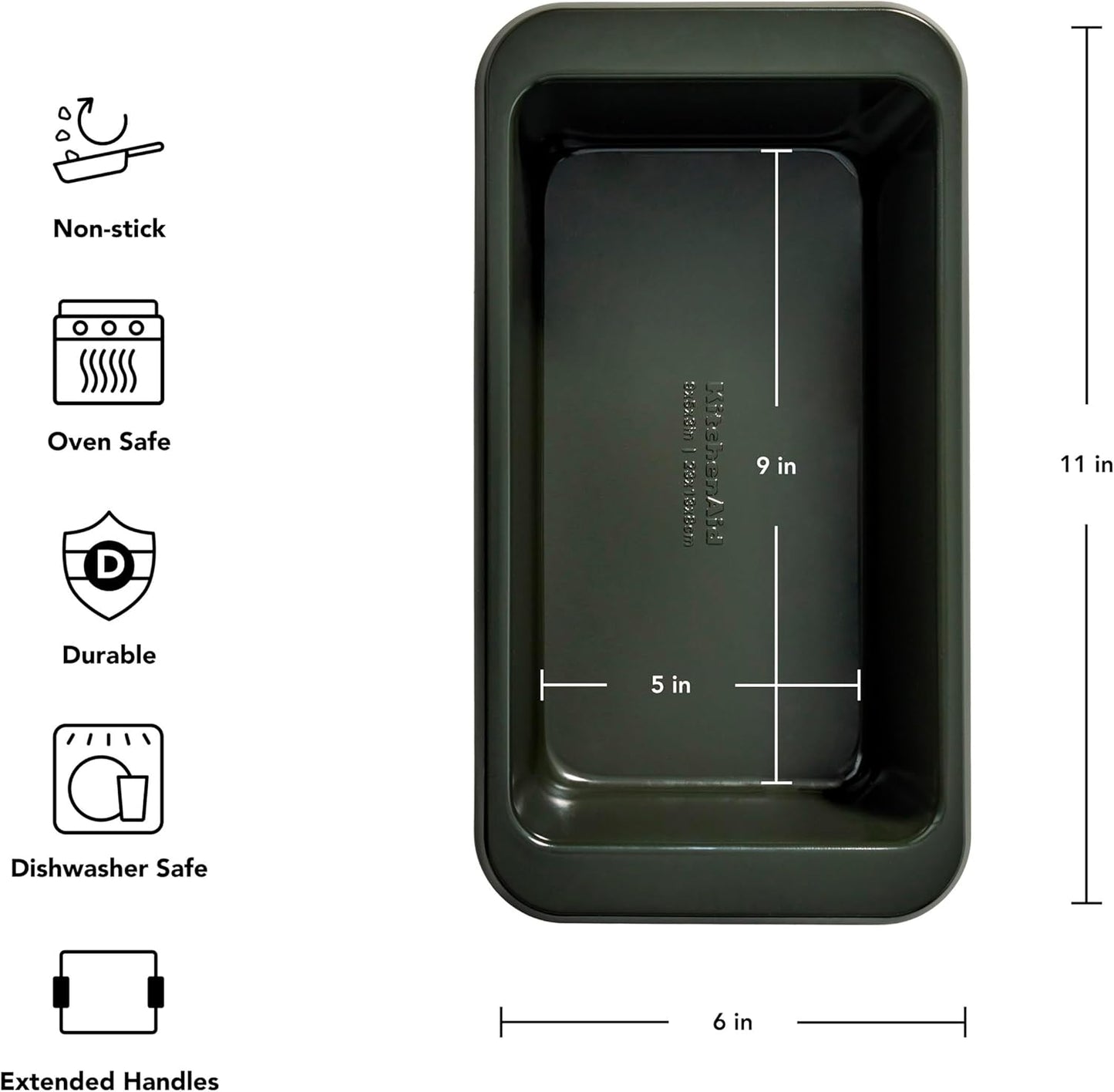 KitchenAid Non-stick Loaf Pan, 9x5-Inch, Evergreen