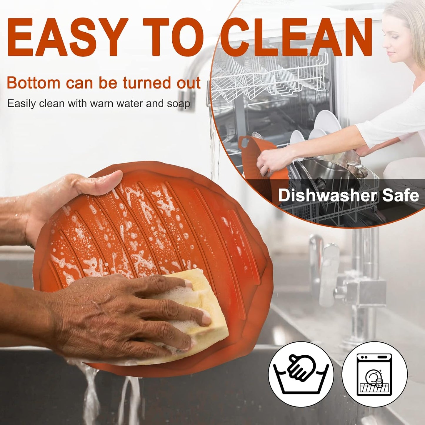 Seropy Silicone Air Fryer Liners Reusable Airfryer Liners 2 Pack 3-5 QT Silicone Pot 7.7 Inch, Air Fryer Basket Round Silicone Mat Oven Baking Tray Replace Parchment Paper for Air Fryer Accessories