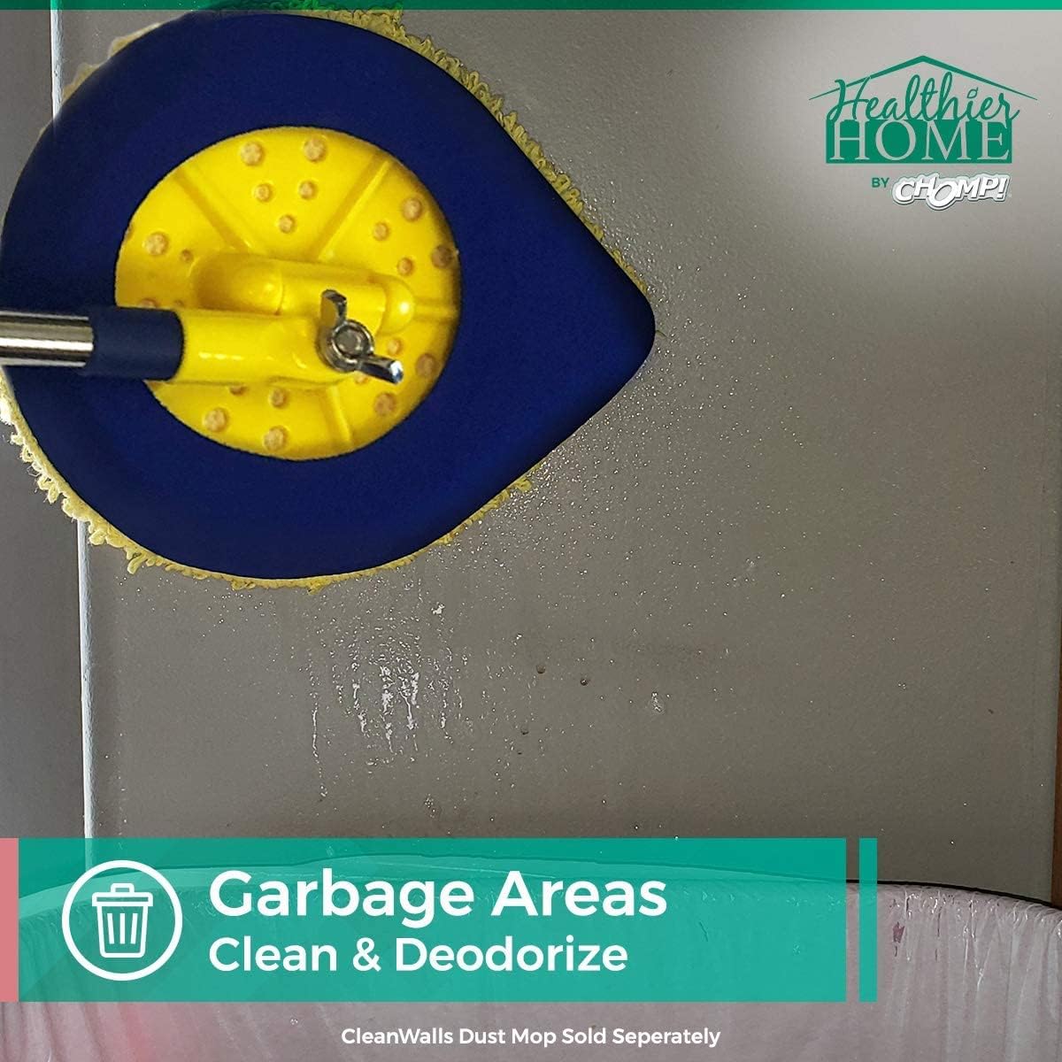 CHOMP! Painted Wall Cleaner Spray, Multipurpose for Walls, Ceilings, and Baseboards, Removes Dirt, Dust, Odor, Stains, Healthier Home 5-Minute CleanWalls 4-in-1, 32 Ounces (Peppermint Candy Cane)